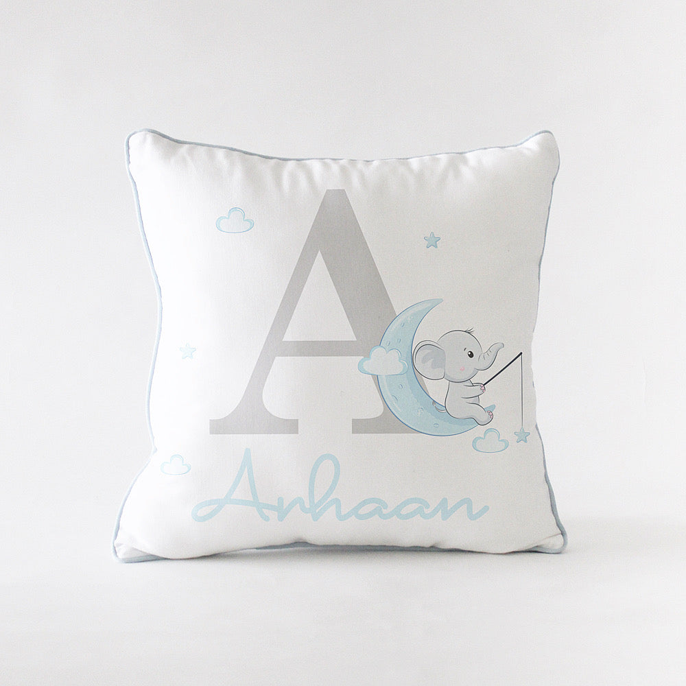 Personalised Ellie Initial Cushion - Blue
