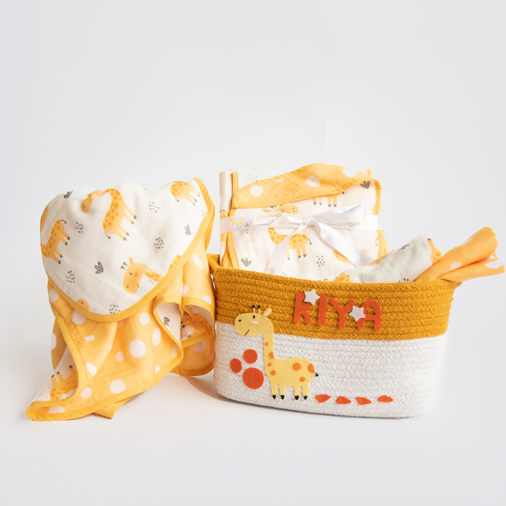 Baby Giraffe & Cute Polka - Essentials Gift Basket