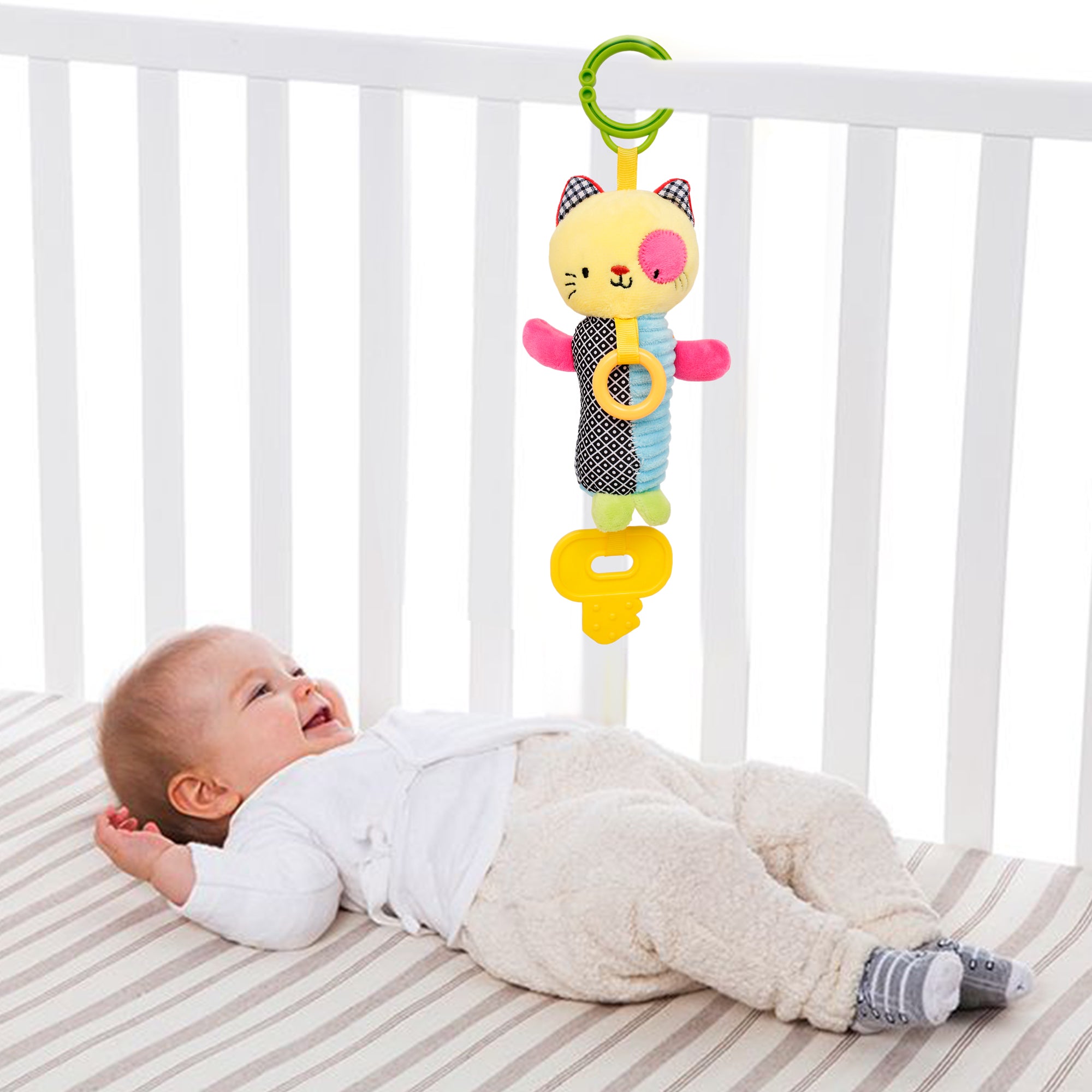 Baby Moo Mr. Patches Yellow Hanging Toy With Teether