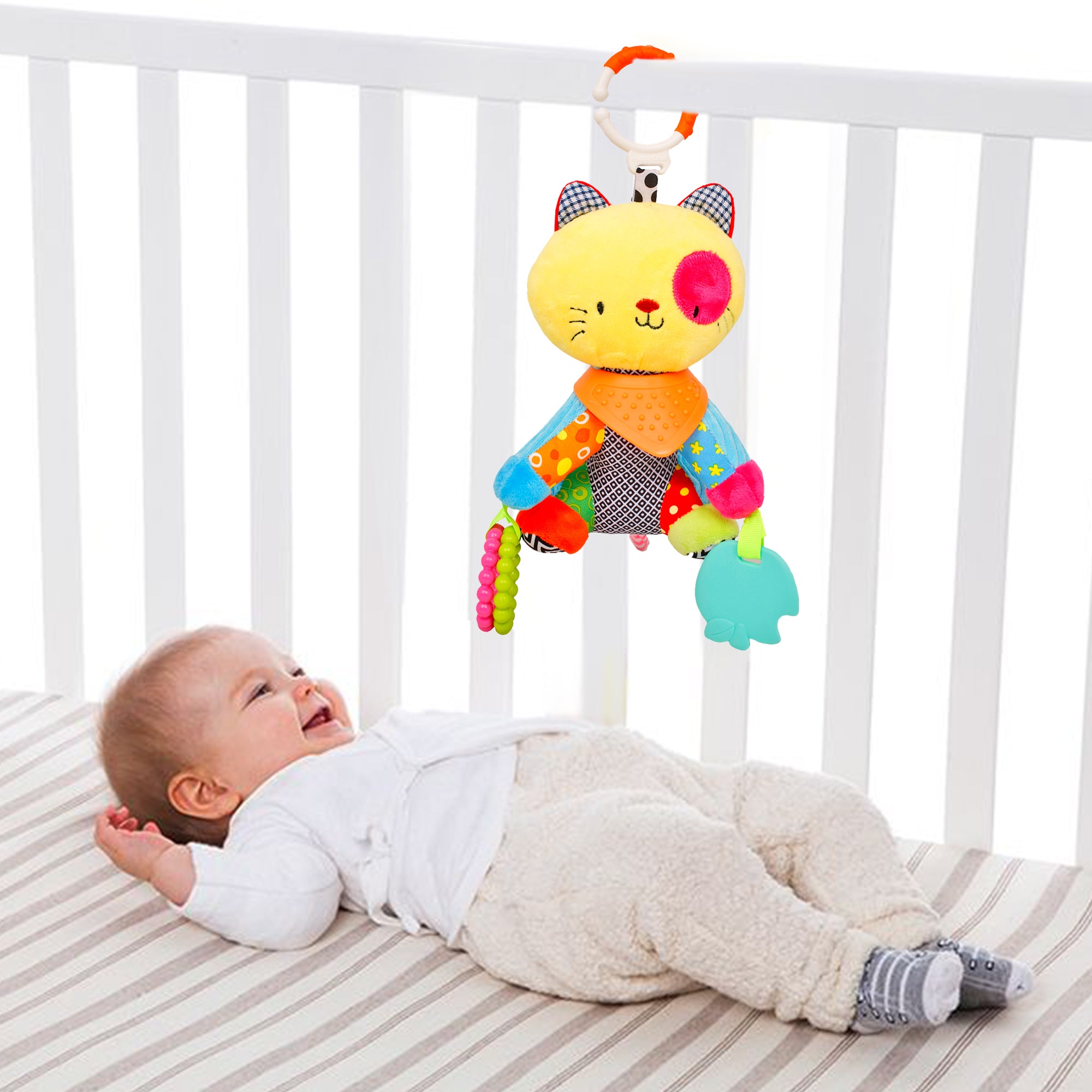 Baby Moo Mr. Patches Yellow Premium Hanging Toy With Teether