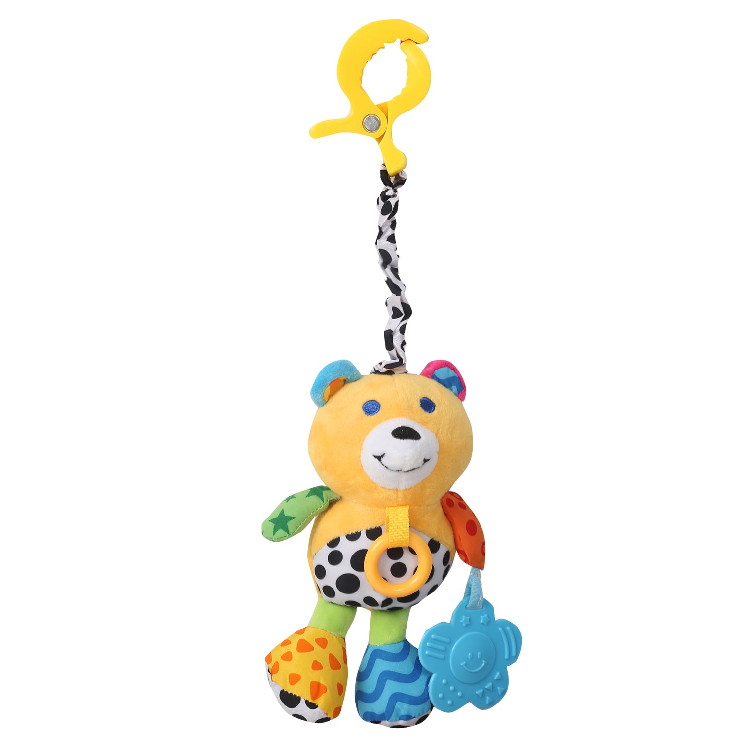 Baby Moo Animal Yellow Hanging Pulling Toy With Teether