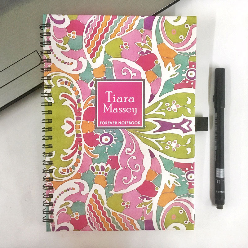 Personalised "Forever" Reusable Notebook - Abstract Pink