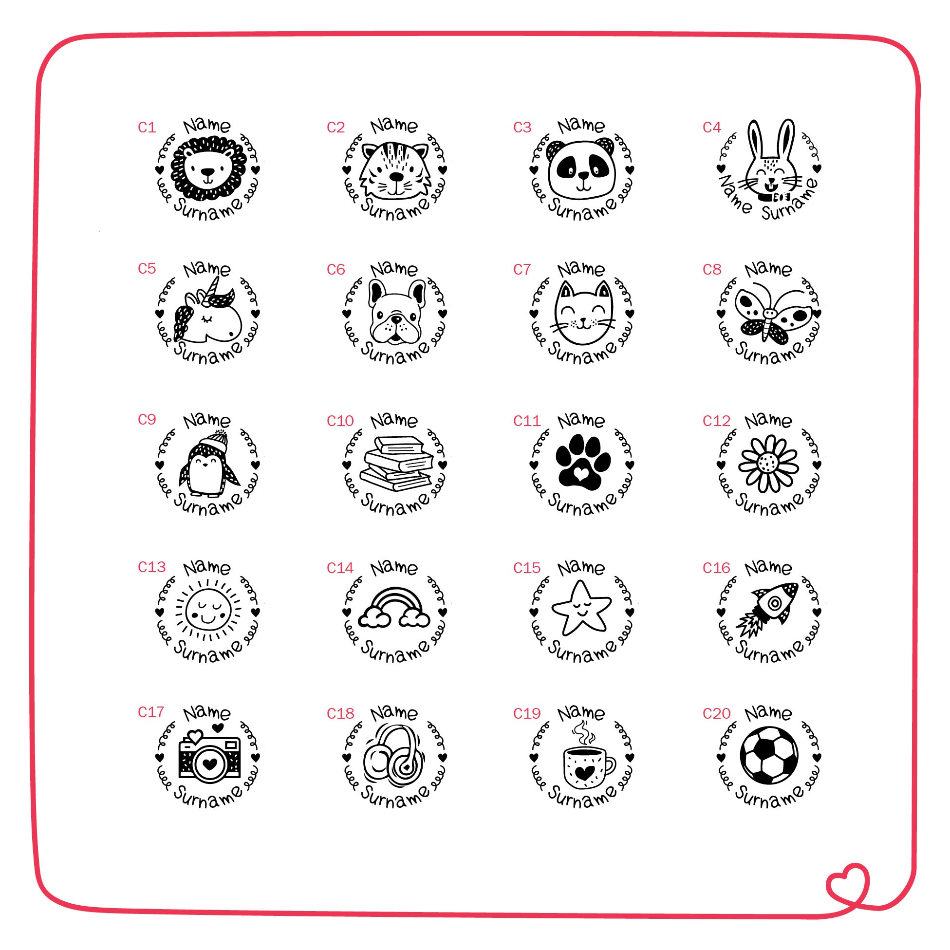 Personalised Wooden Face Stamp With Stamp Pad - Common