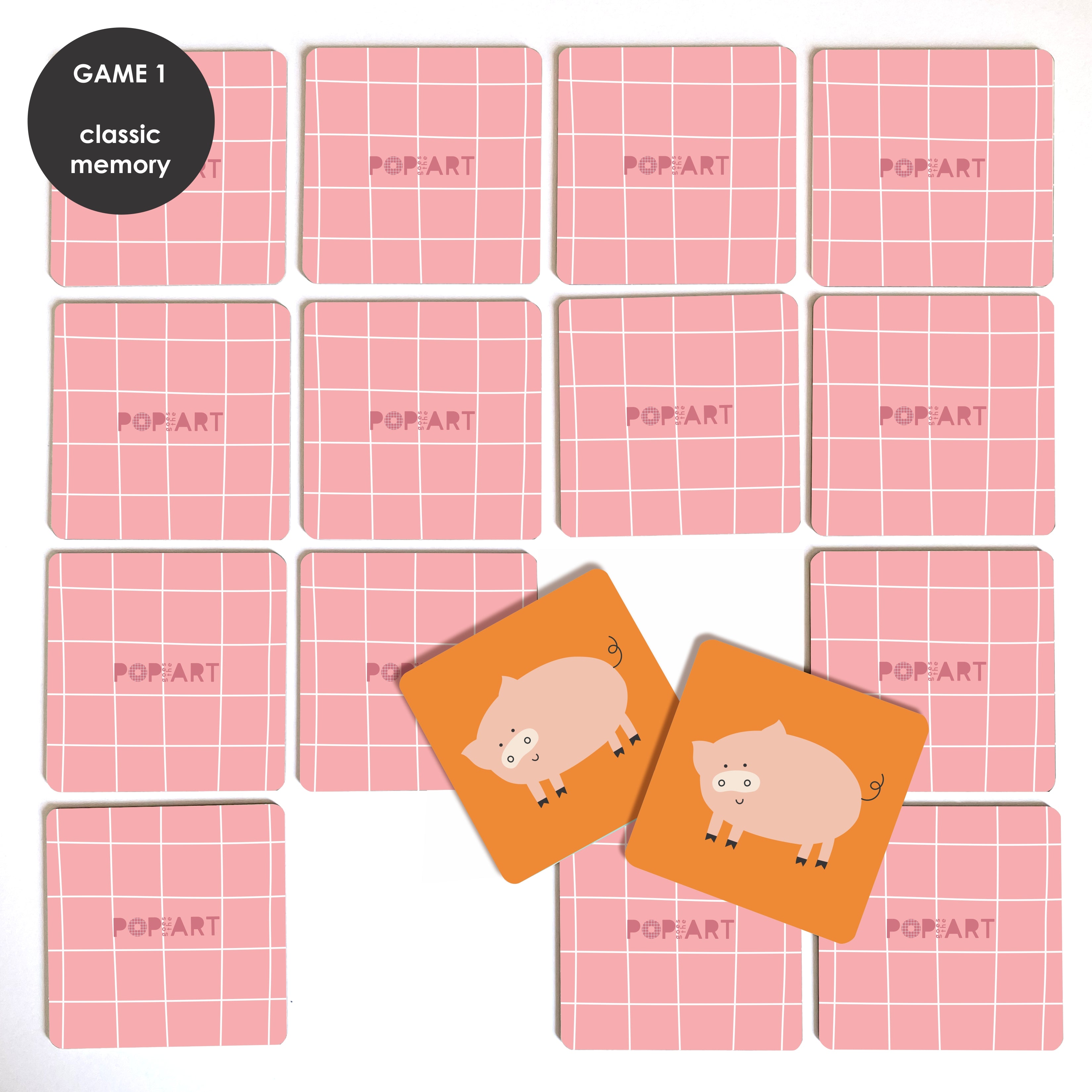 Memory and Match Game - Farm Animal