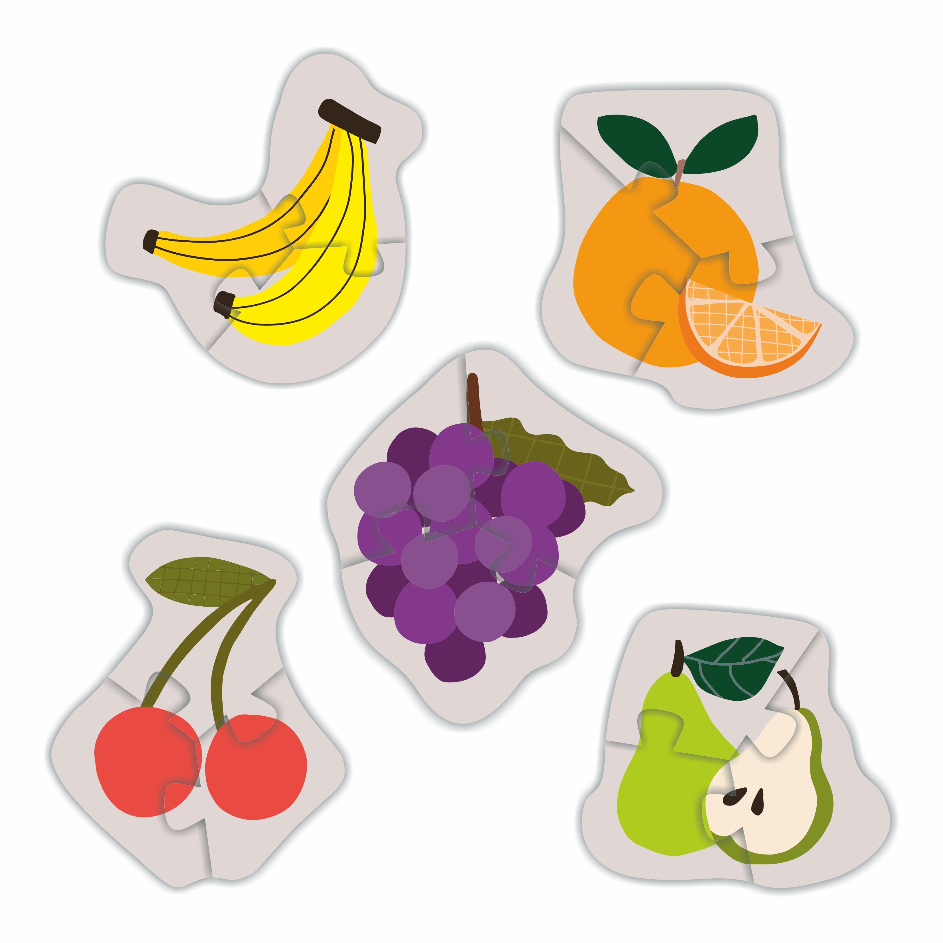 Reversible Shaped Puzzle | Fruits & Jungle Animals