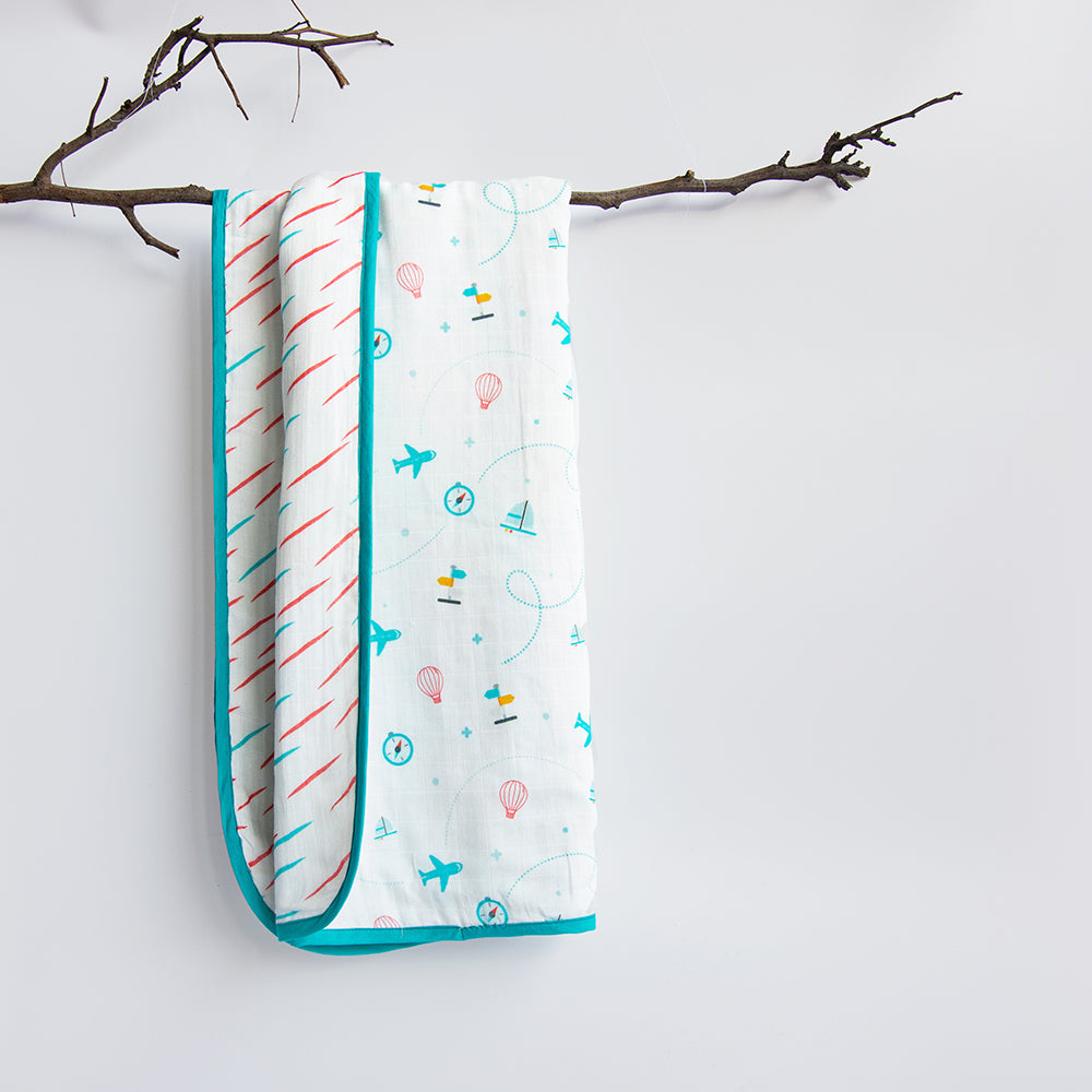 Lil Travellers - Reversible Muslin Blanket