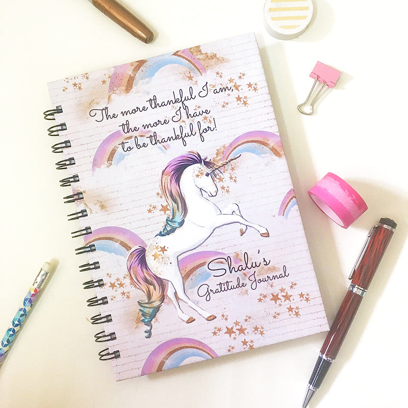 Personalised Unicorn Gratitude Journal