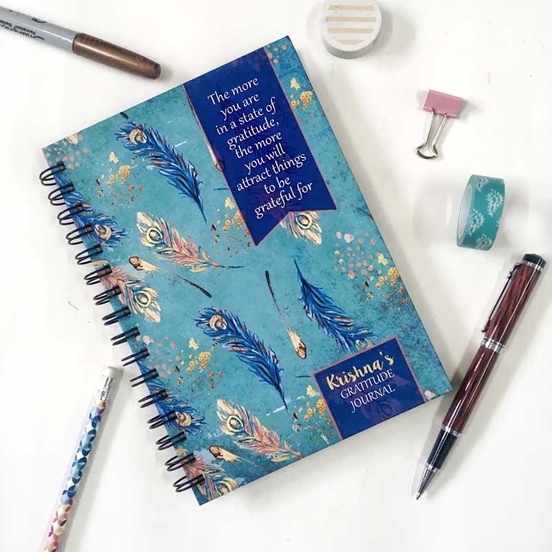 Personalised Krishna Feather Gratitude Journal