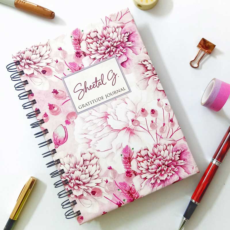 Personalised Carnations Gratitude Journal