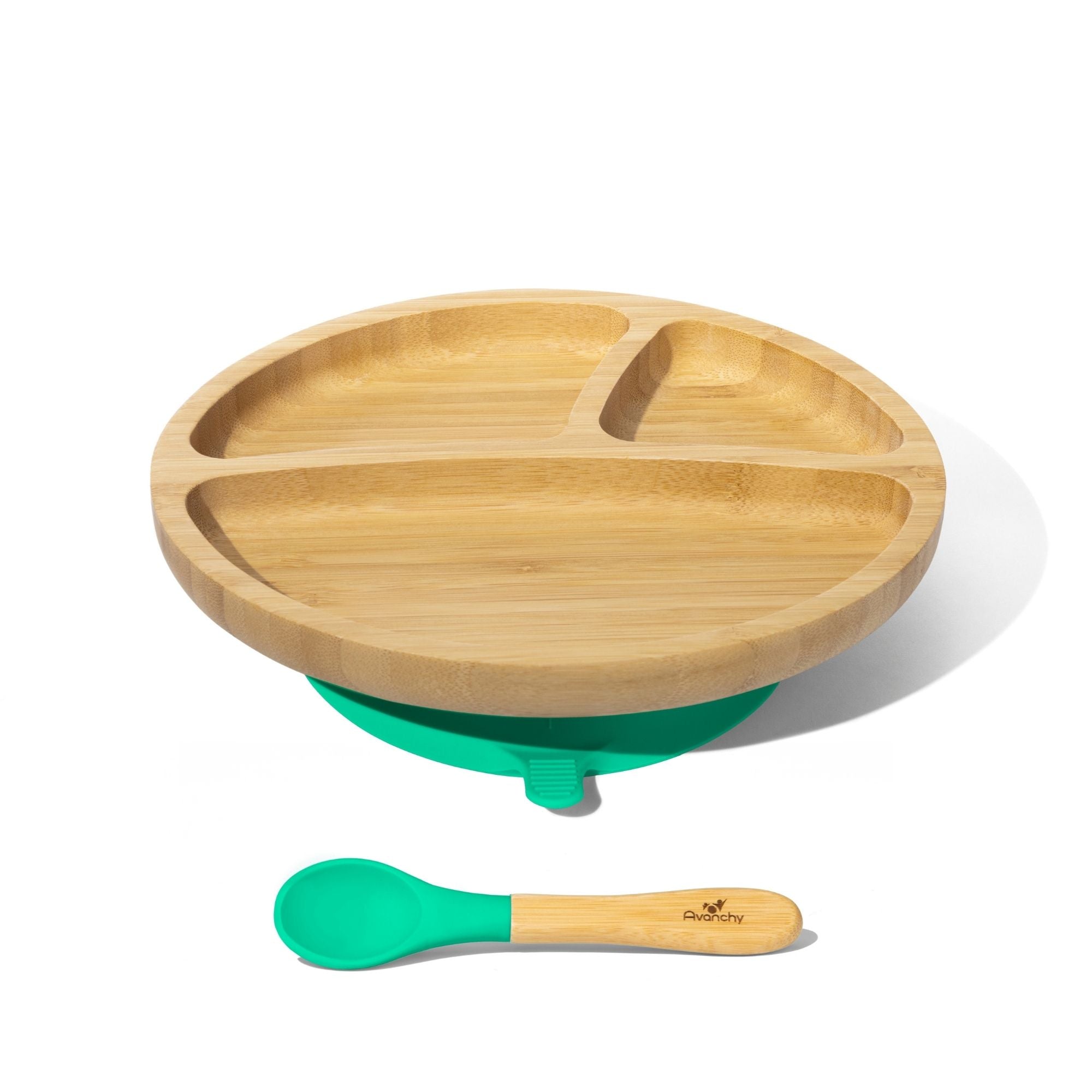 Avanchy Bamboo Toddler Plate & Spoon - Magenta