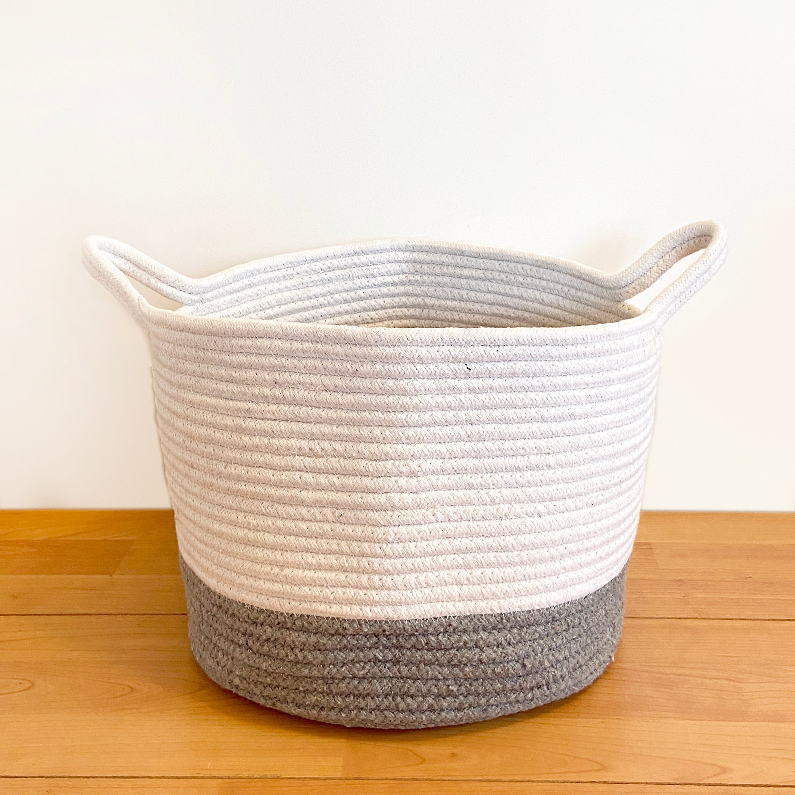 Grey Cotton Rope Storage Baskets - Individual or Set of 2