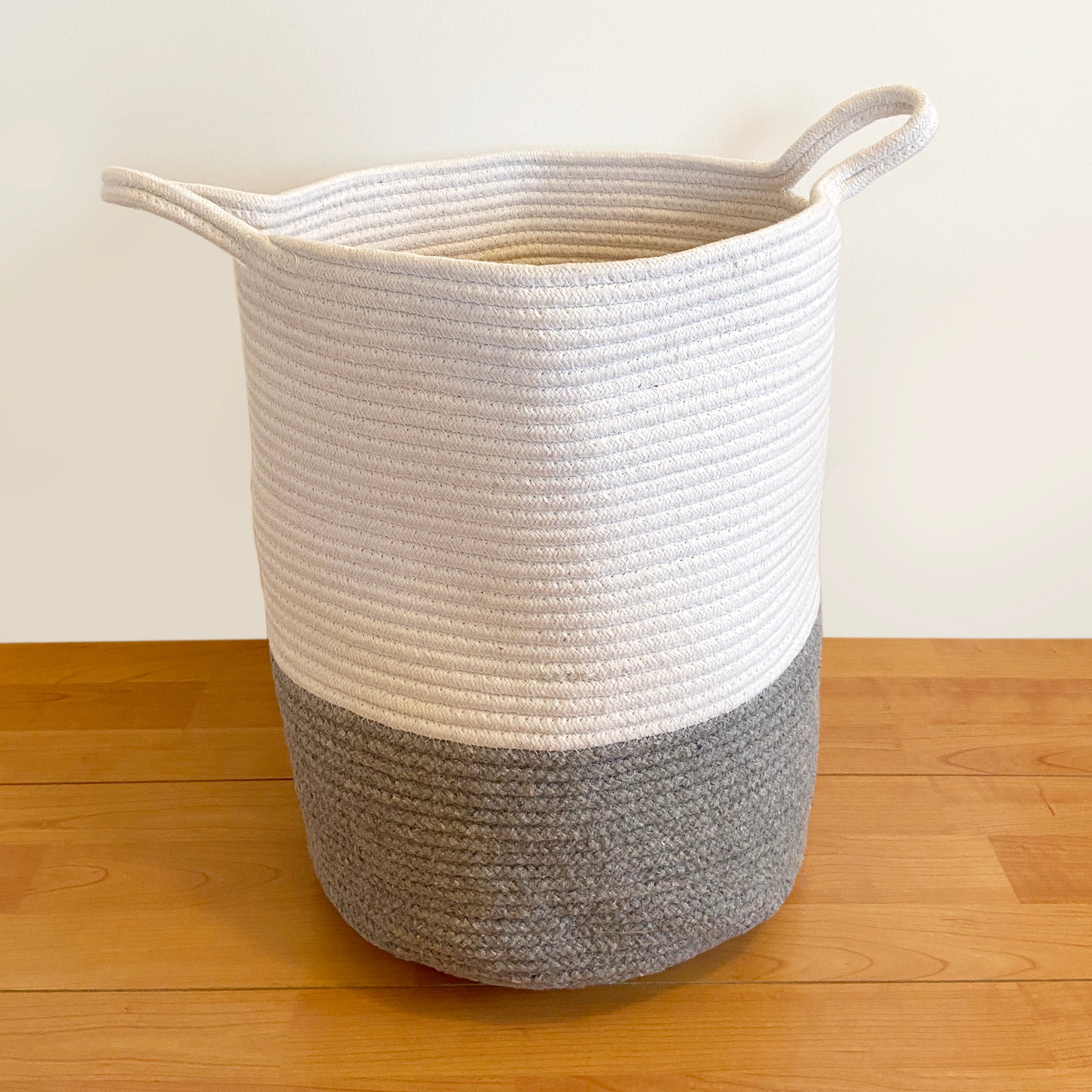 Grey Cotton Rope Storage Baskets - Individual or Set of 2