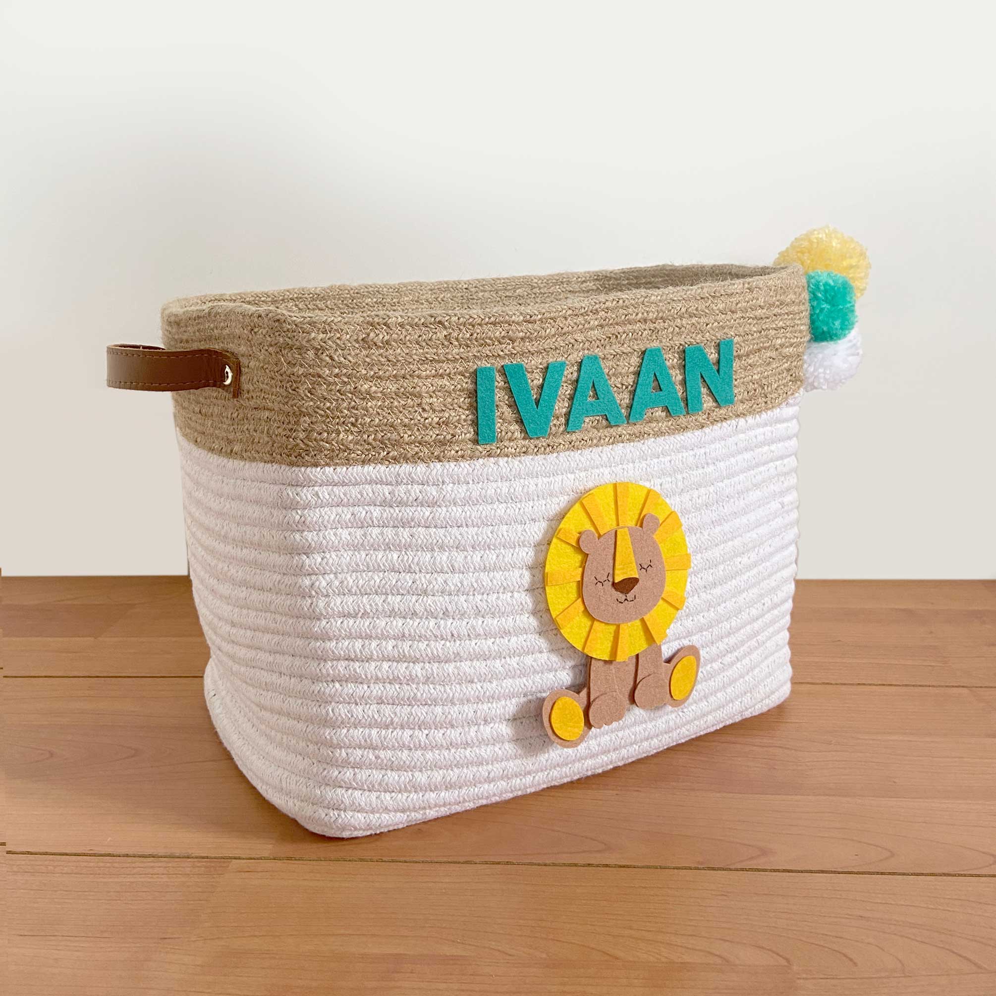 Jute & Cotton Rope Storage Baskets - Lion, Individual or Set of 2