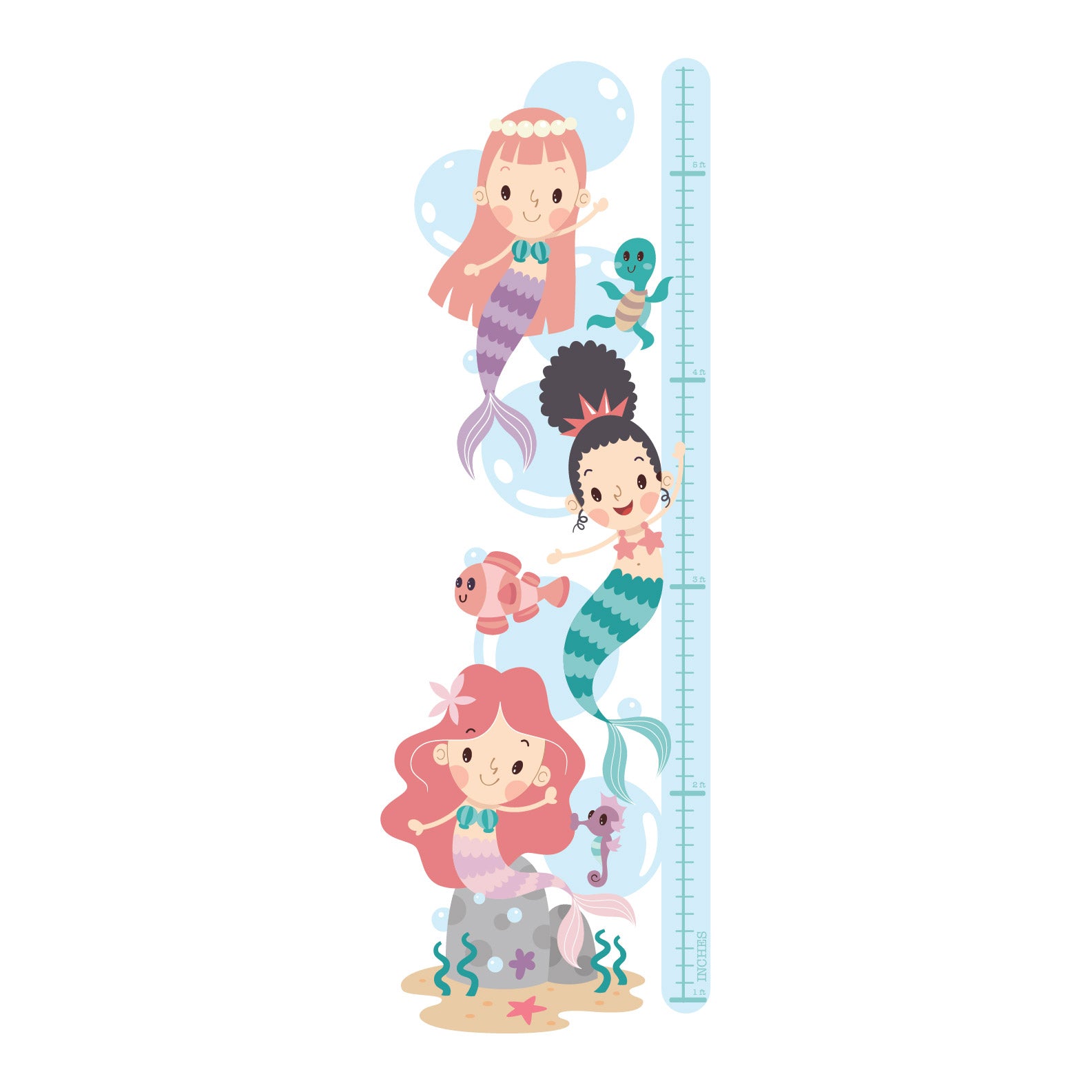 Height Chart Sticker -  Mermaid