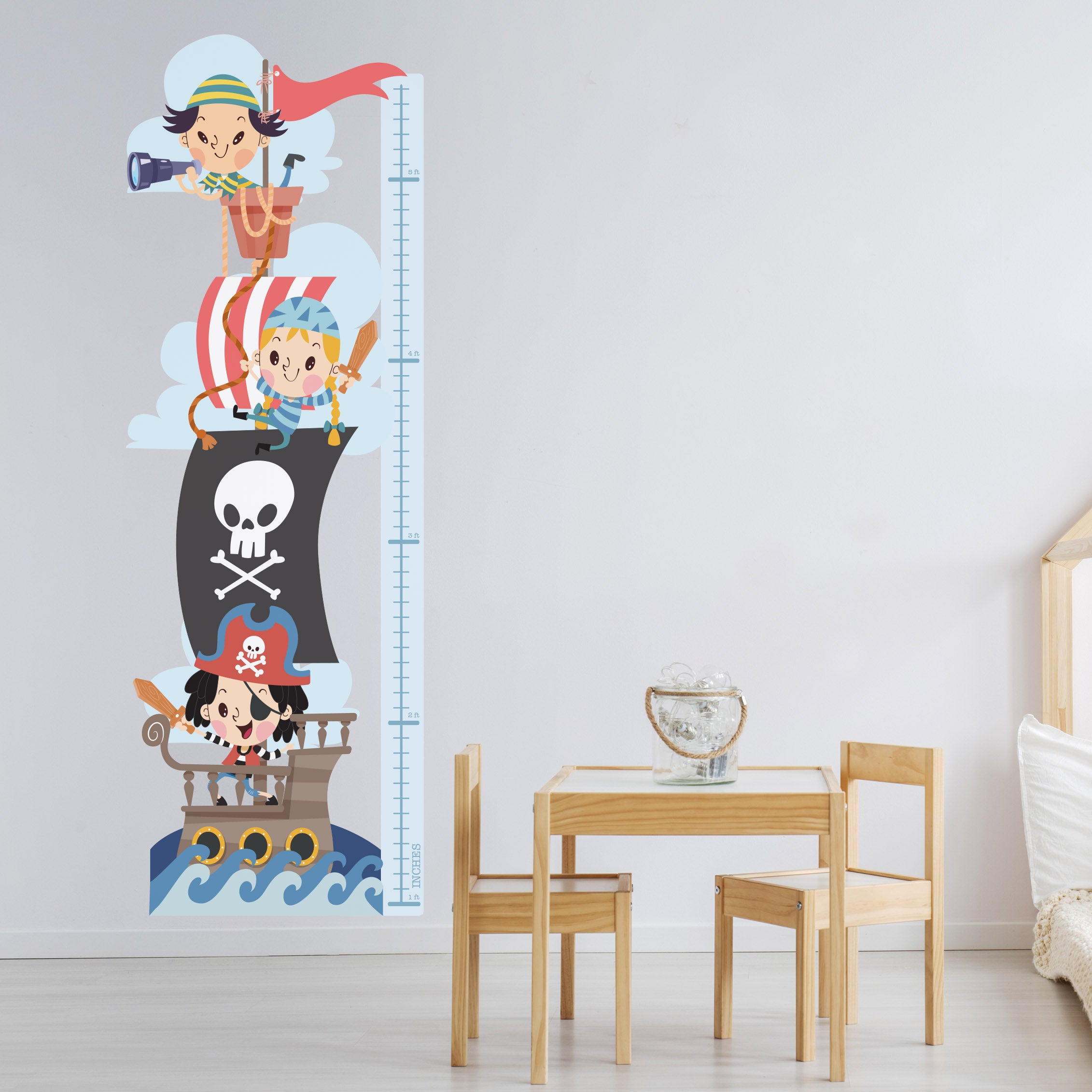 Height Chart Sticker -  Little Pirates