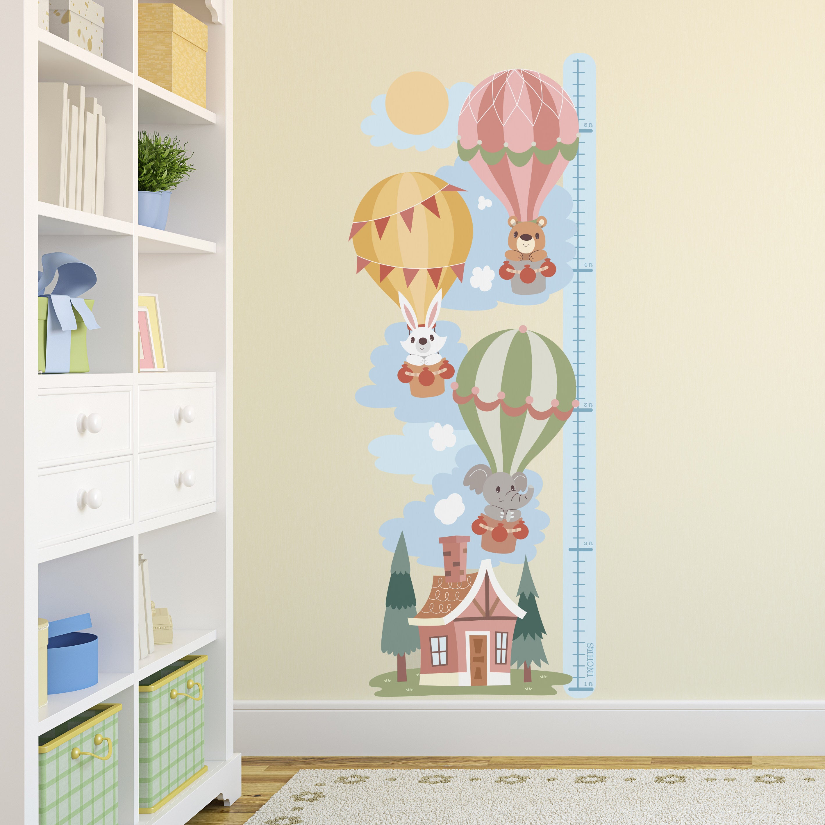 Height Chart Sticker -  Hot Air Balloon