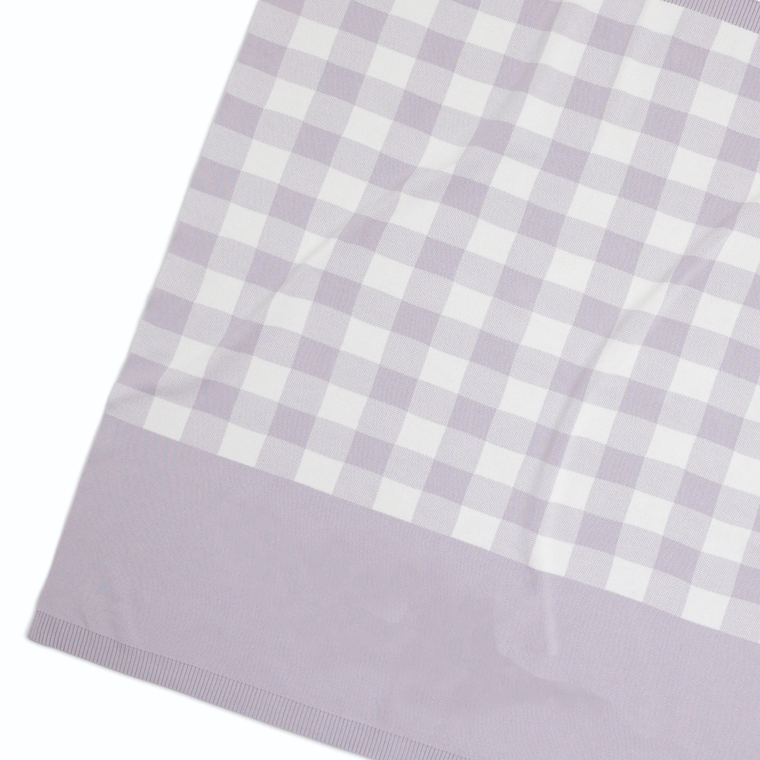 Gingham Name Blanket - Dusty Purple; Letter: Ivory