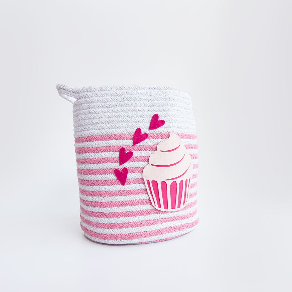 Magical Cupcake- Cotton Rope Basket  (Individual/ Set Of 2)