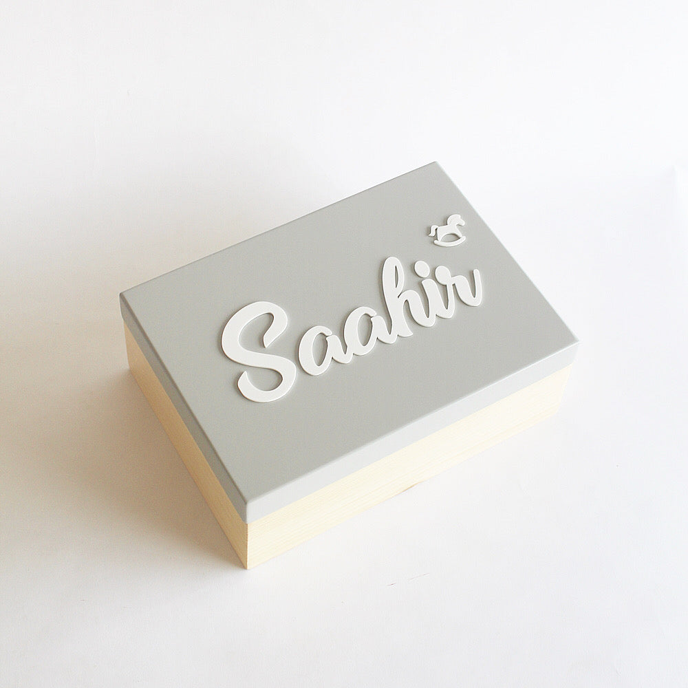 Personalized Storage Box - Grey