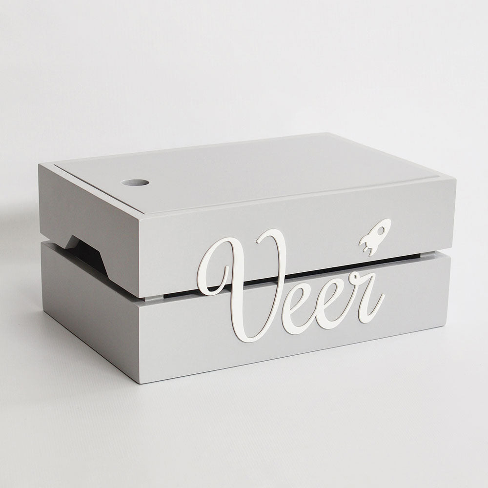 Personalised Name Box, Grey
