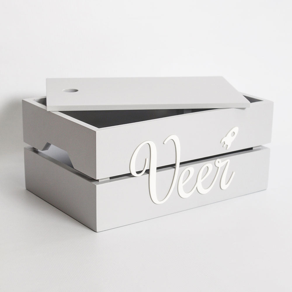 Personalised Name Box, Grey