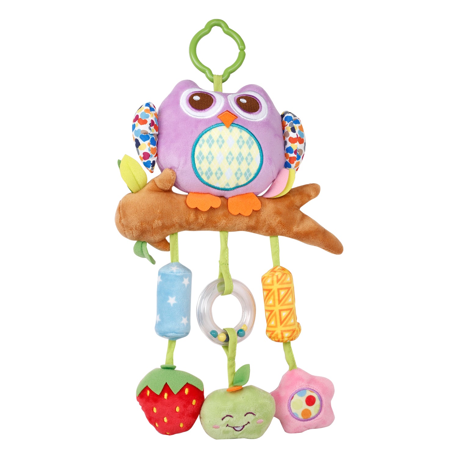 Baby Moo Owl Musical Hanging Training Toy- Purple,Yellow