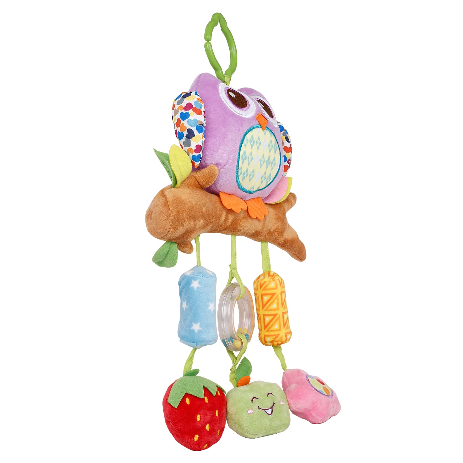 Baby Moo Owl Musical Hanging Training Toy- Purple,Yellow