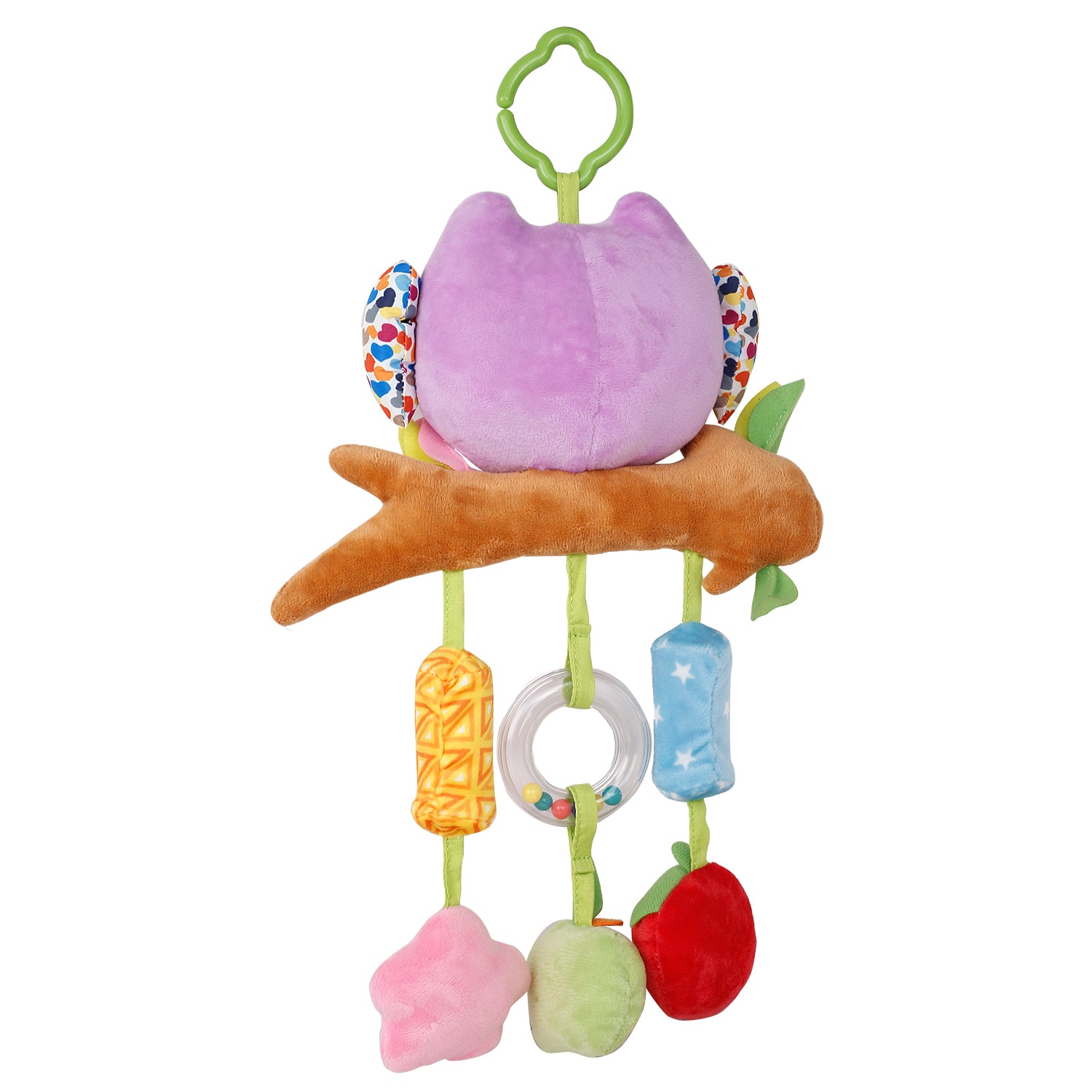 Baby Moo Owl Musical Hanging Training Toy- Purple,Yellow