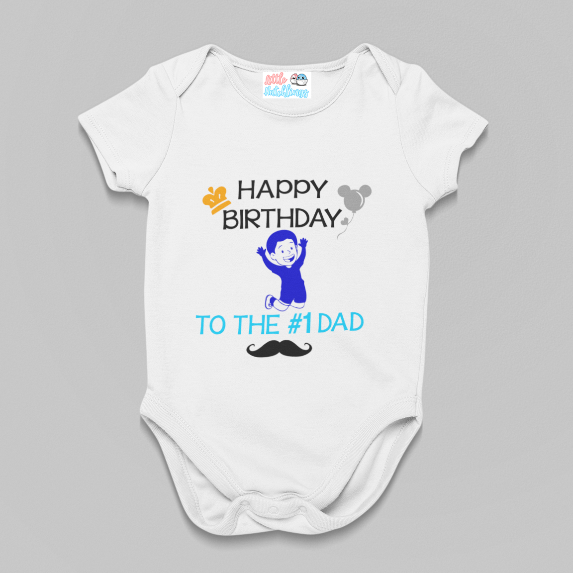Happy Birthday to No.1 Dad (Boy) - White Onesie