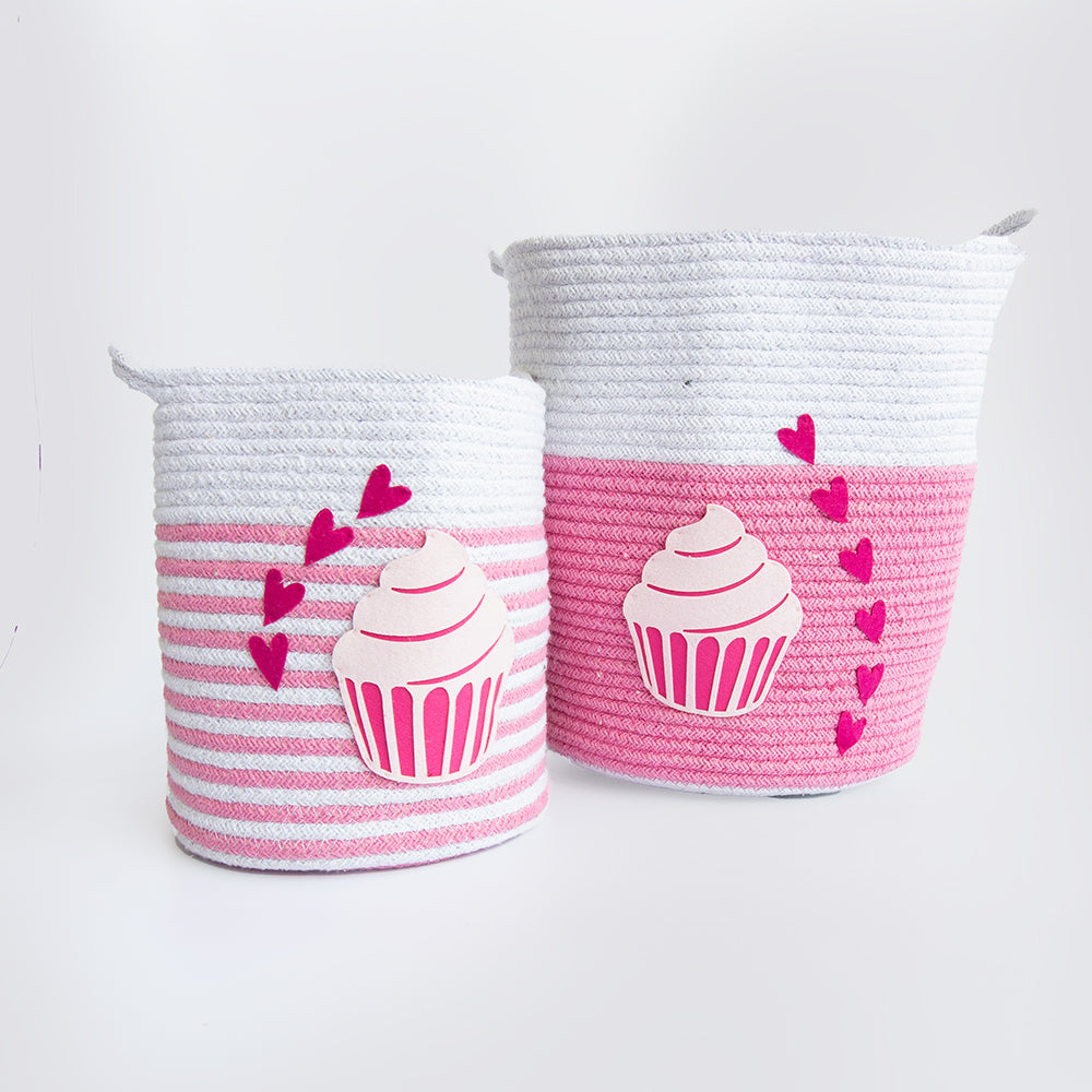 Magical Cupcake- Cotton Rope Basket  (Individual/ Set Of 2)