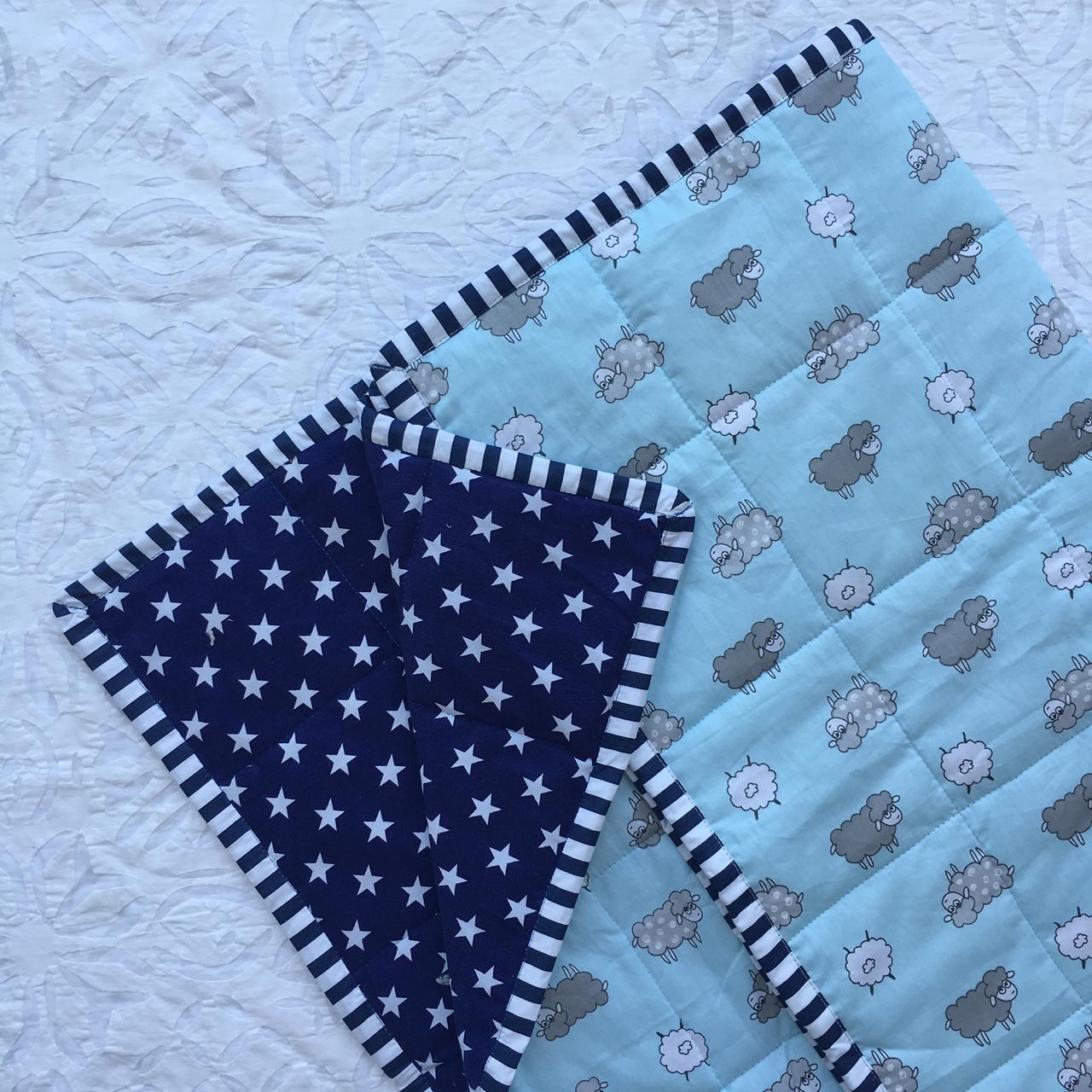 Blue Sheep Print Quilt