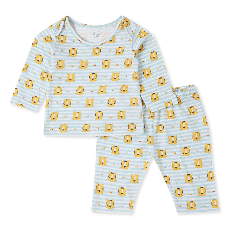 Giggles & Wiggles Stripey Tiger Soft Knit Cotton Night Suit Set