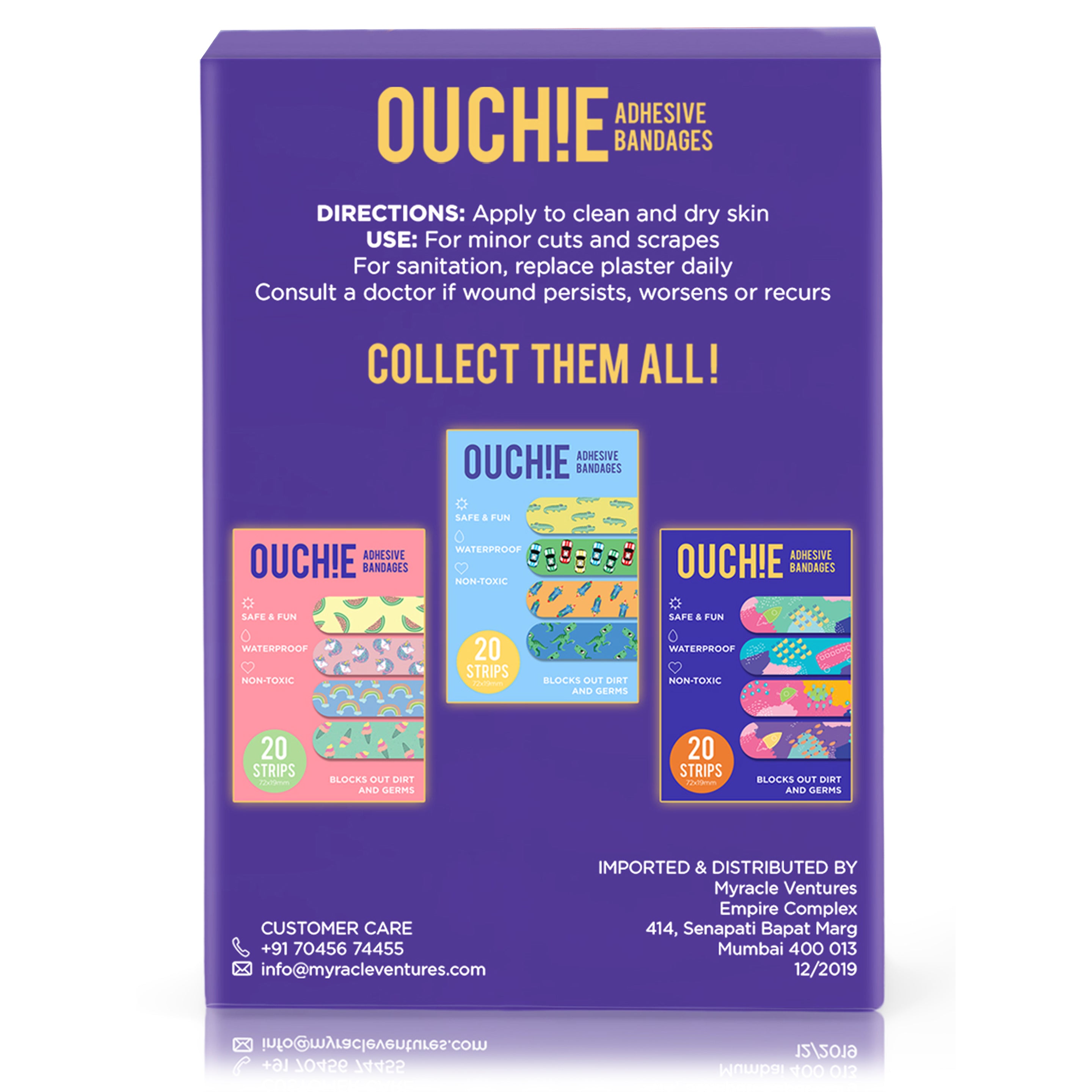 'Ouchie Kids Bandages' 20-Pack (Purple)