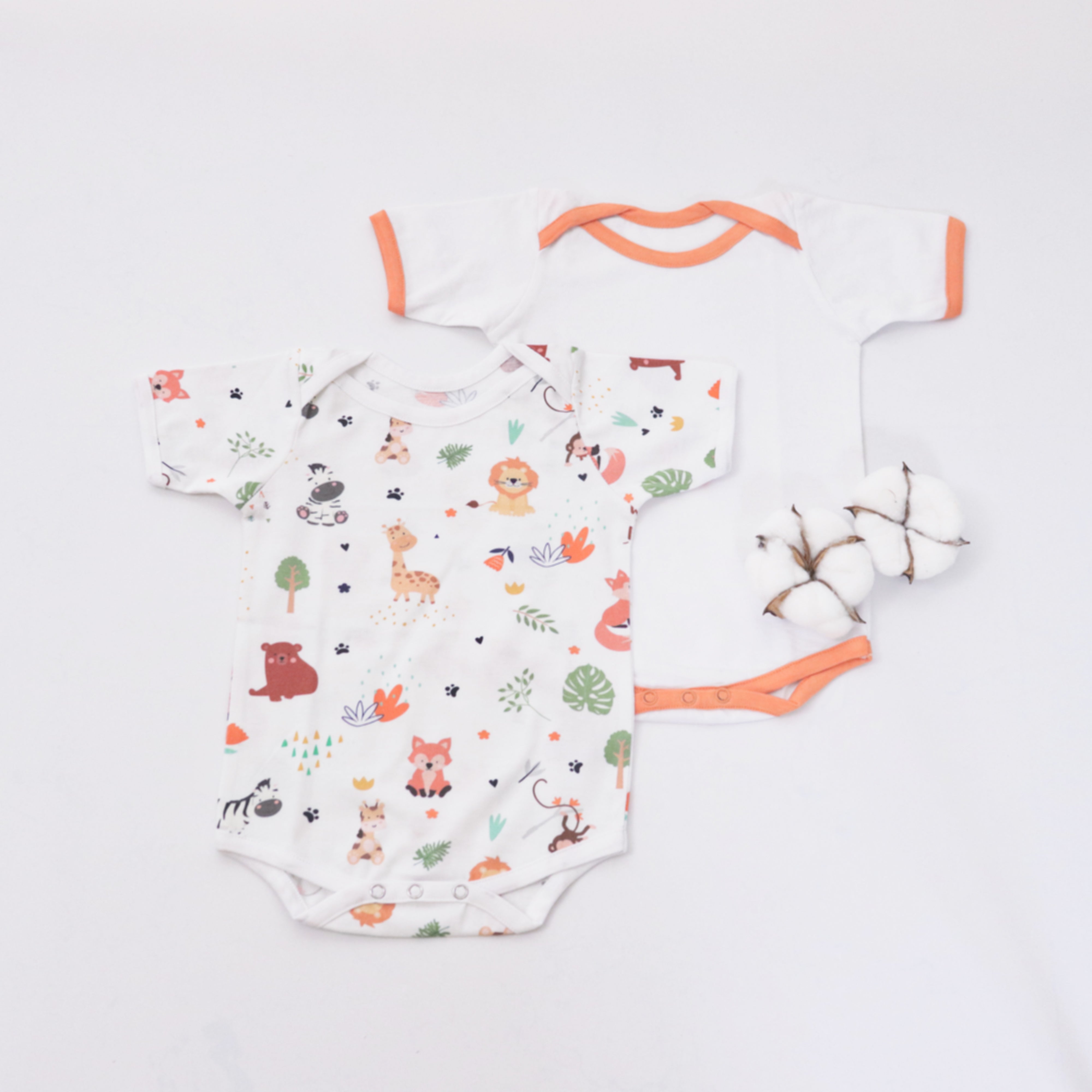 Baby Animals Bodysuits - Set Of 2
