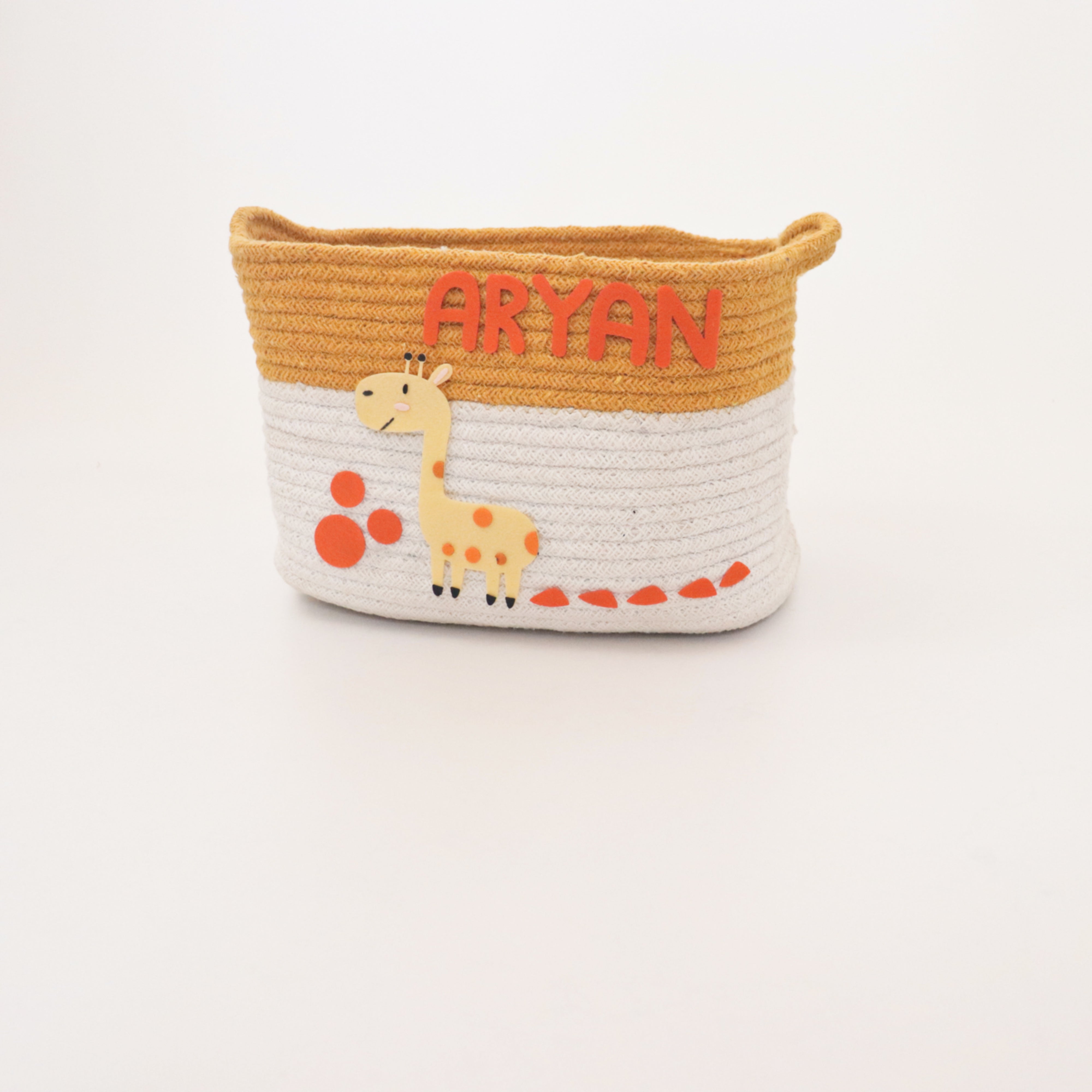 Personalised Return Gift Collection - Baby Giraffe (Storage Basket & Wall Frame)