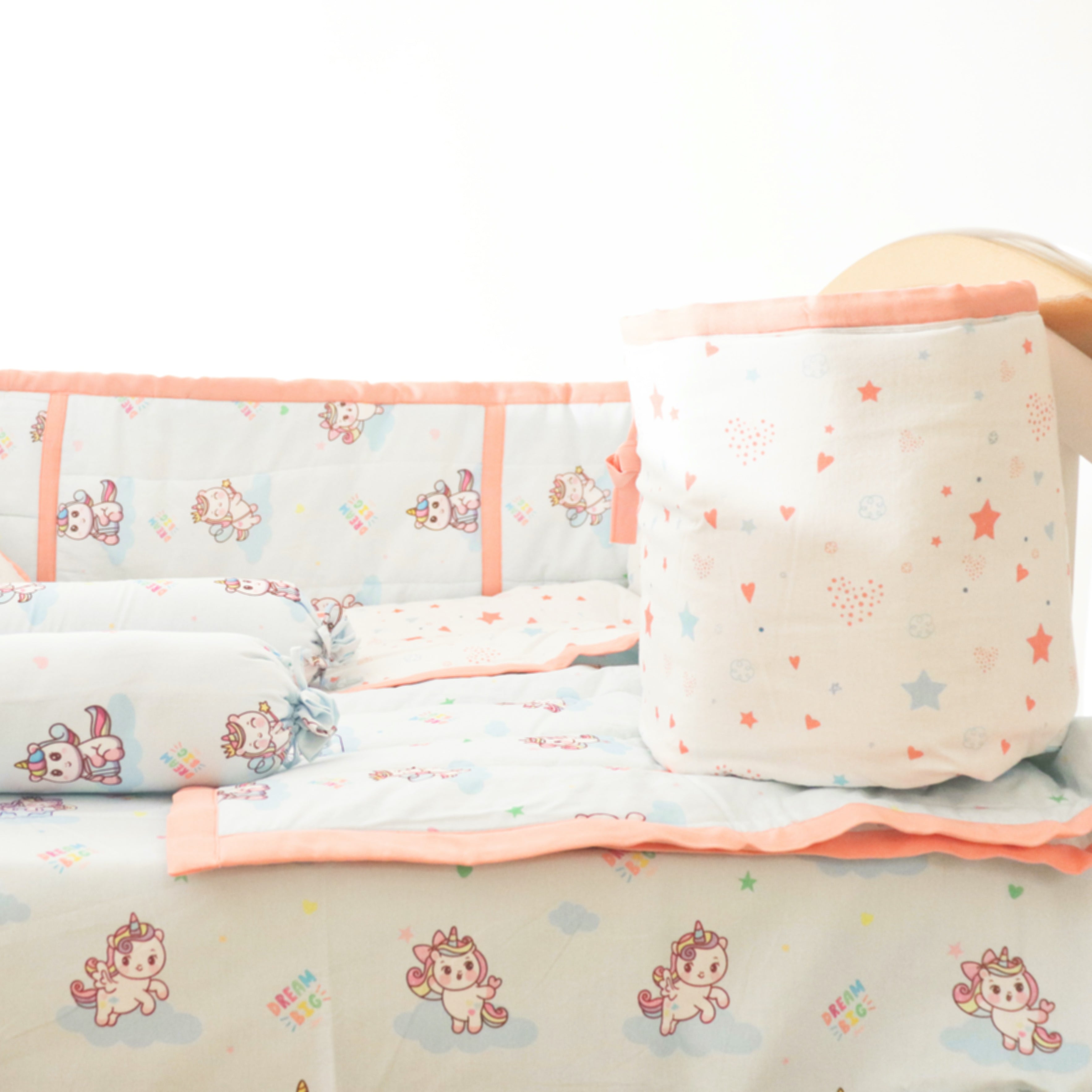 Unicorn Dreams - Quilted Cot Bumper