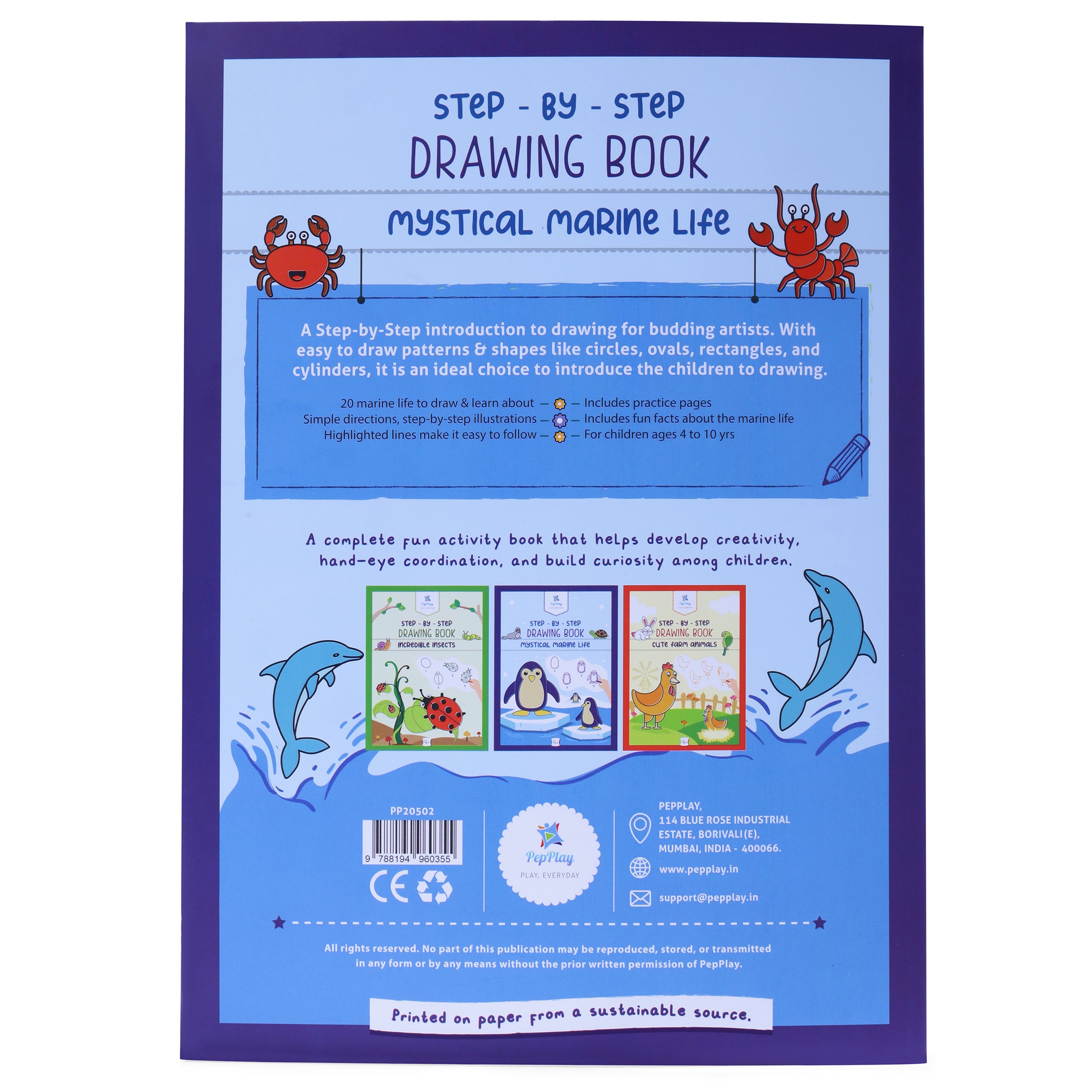 Pepplay Step By Step Drawing Book - Mystical Marine Life