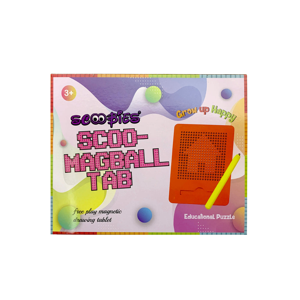 Scoo-MagBall Tab (Black) | With Magnetic Stylus | Travel-Friendly Mess-Free Fun Writing Pad | With Audible Click Sound | Creative Learning & Sensory Edu Toy
