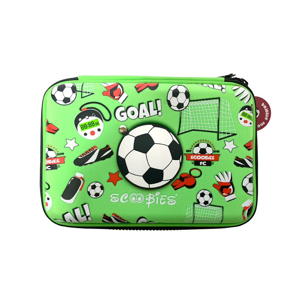 Footie In Scoobies Time Pencil Case | In-built Watch | Sporty Green Design