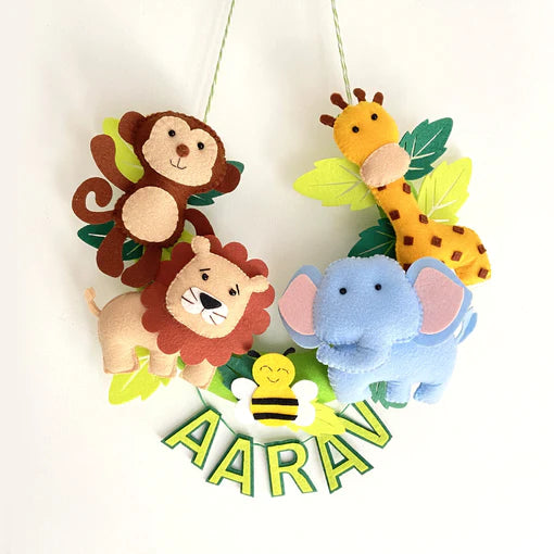 Personalised Wild Jungle Animal Wall Hanging