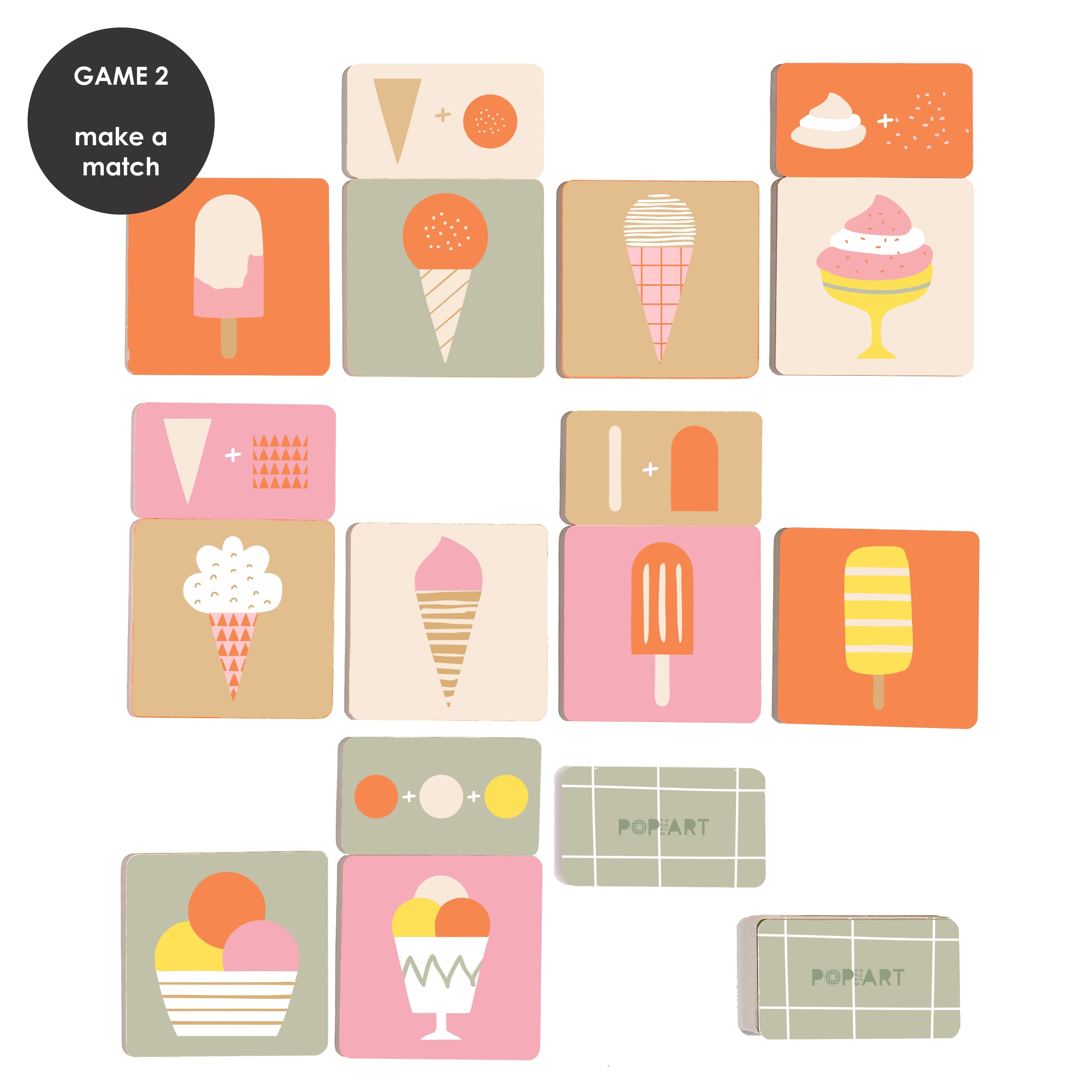 Memory and Match Game - Ice Cream Factory
