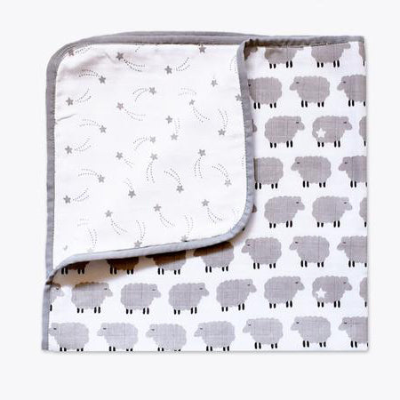 Masilo Organic Muslin Snuggle Blanket - Counting Sheep