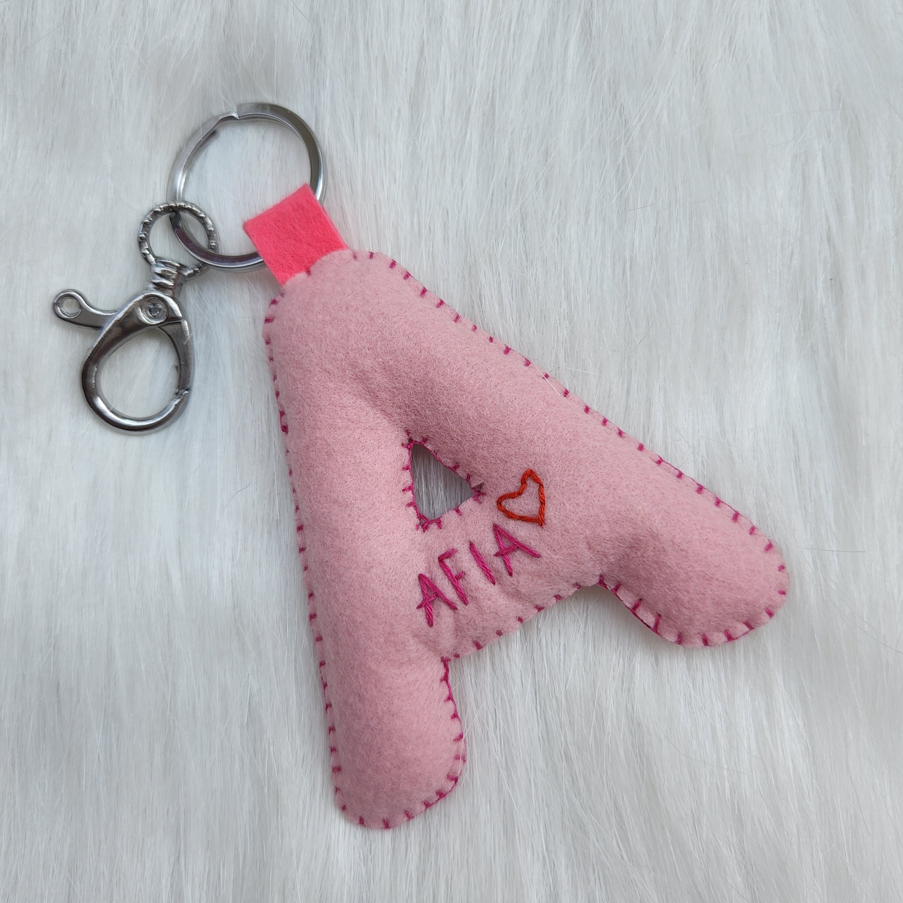 Initial Keychain - Pink
