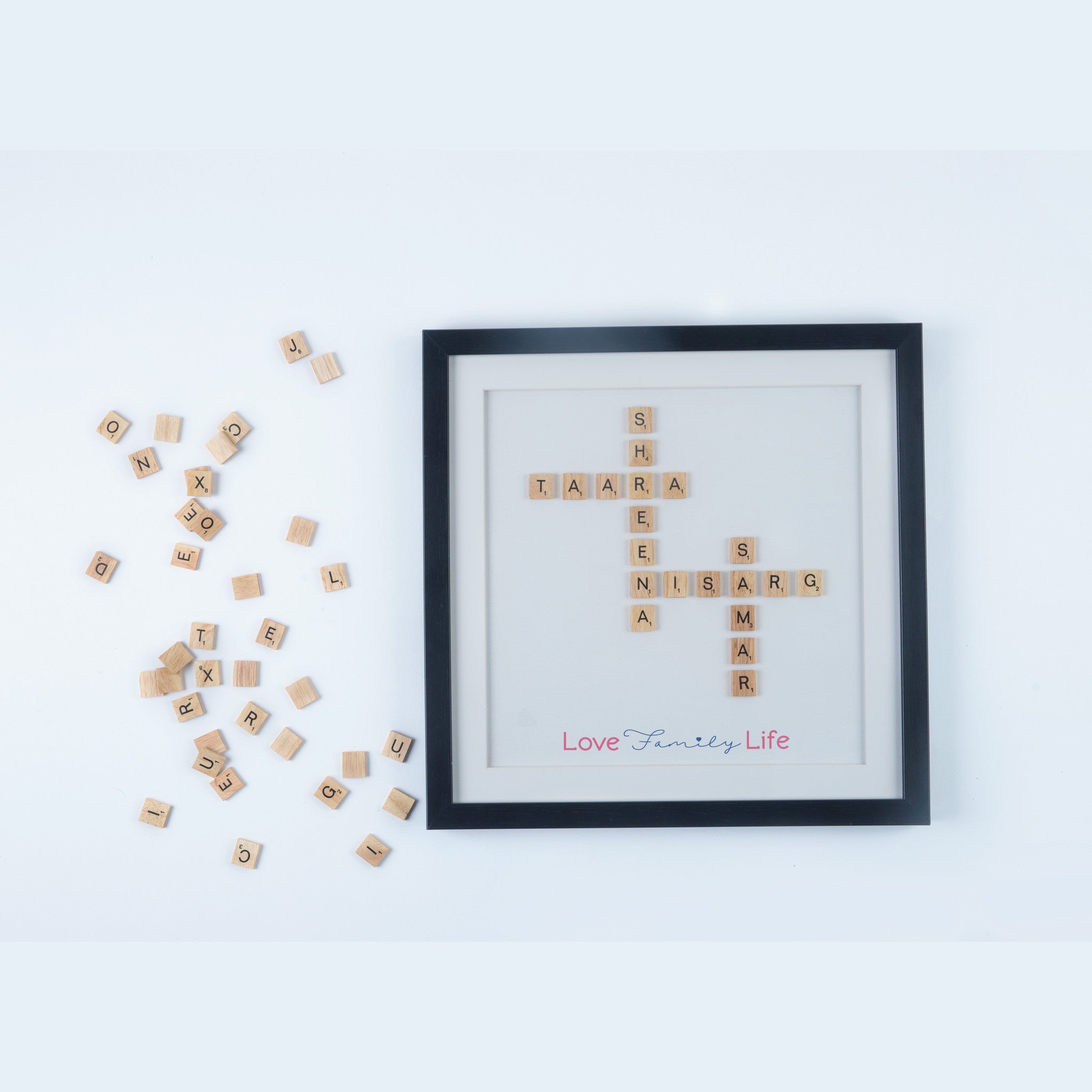 Intertwined Family Scrabble Frame
