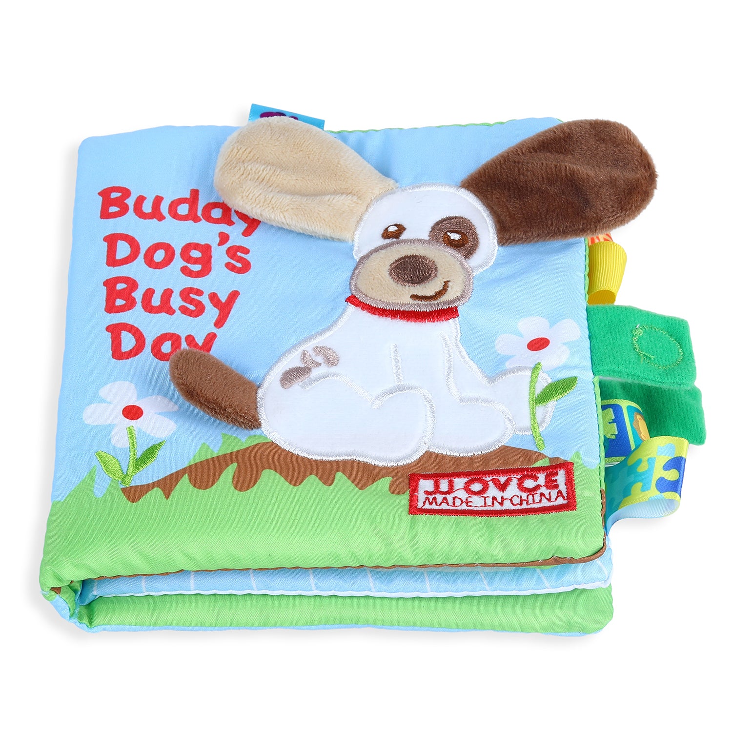 Baby Moo Buddy Dog Educational Learning 3D Cloth Book With Rustle Paper - Multicolour
