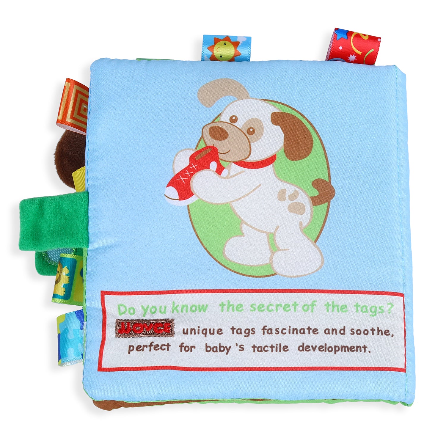 Baby Moo Buddy Dog Educational Learning 3D Cloth Book With Rustle Paper - Multicolour