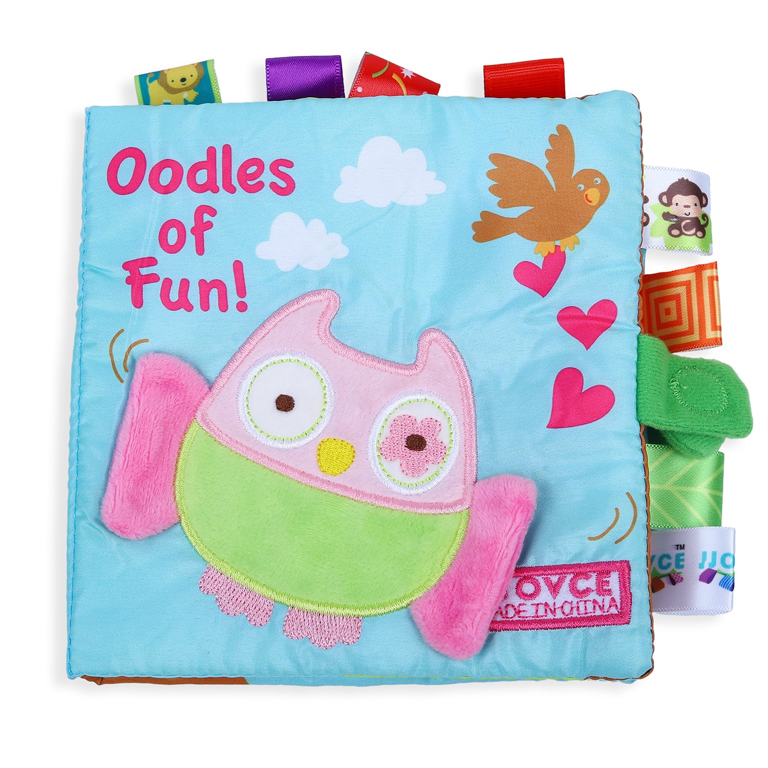 Baby Moo Oodles Owl Educational Learning 3D Cloth Book With Rustle Paper - Multicolour