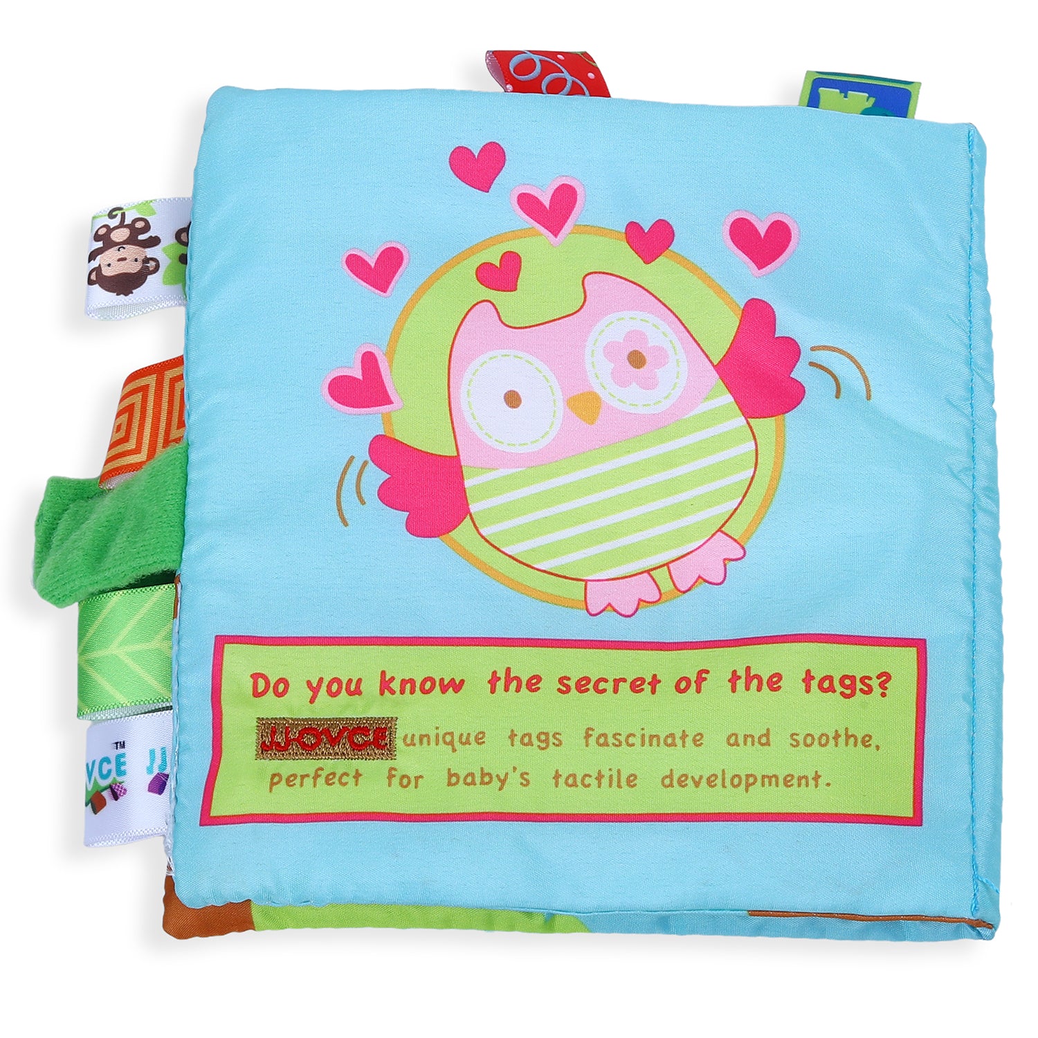 Baby Moo Oodles Owl Educational Learning 3D Cloth Book With Rustle Paper - Multicolour