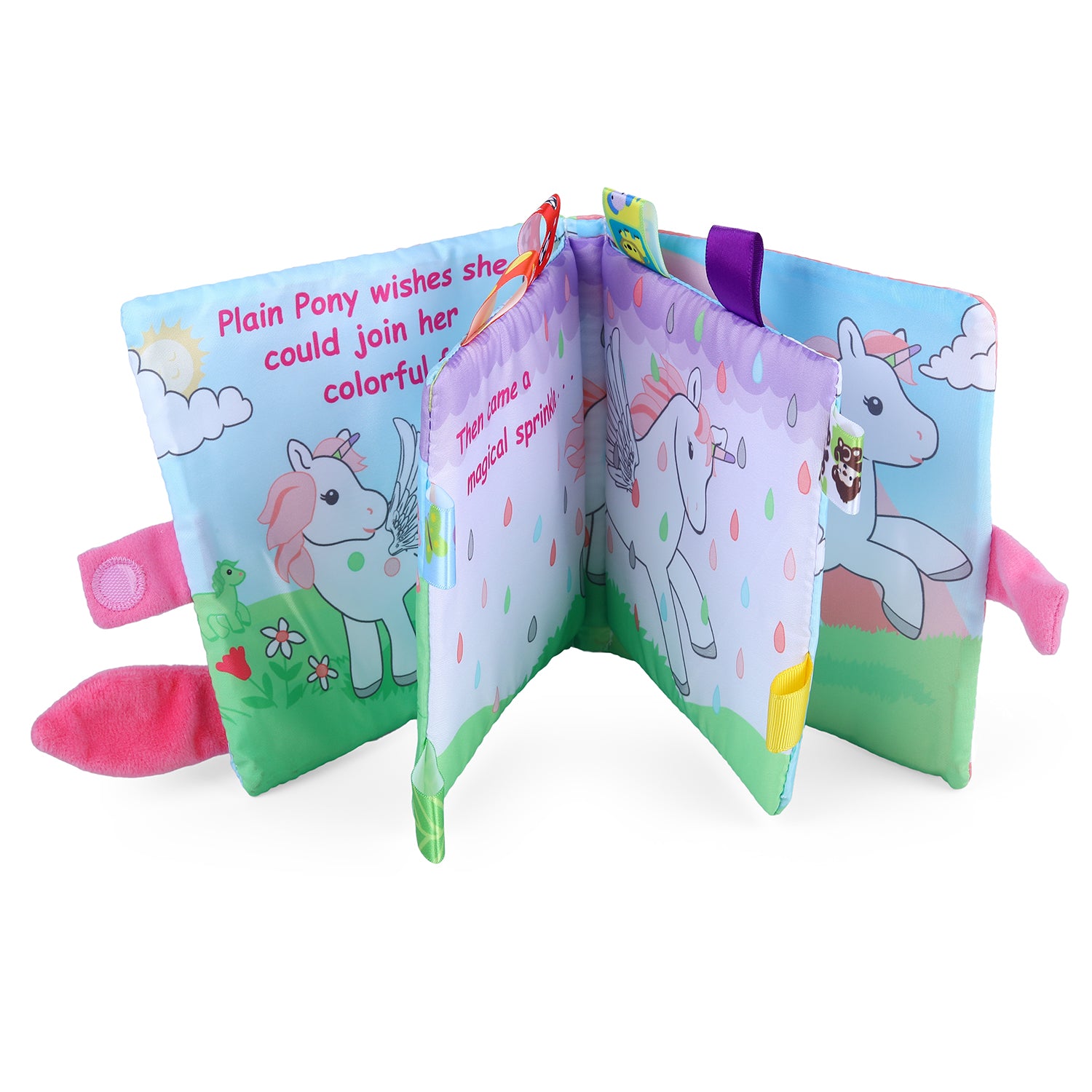 Baby Moo Painted Pony Educational Learning 3D Cloth Book With Rustle Paper - Multicolour