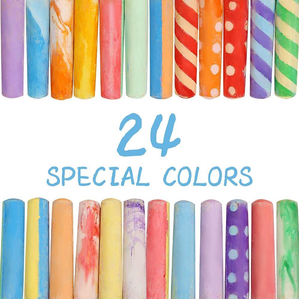 Jar Melo Jumbo Sidewalk Chalk - 24 Colors Kit with 2 Holder-Arts & Crafts-Jarmelo-Toycra